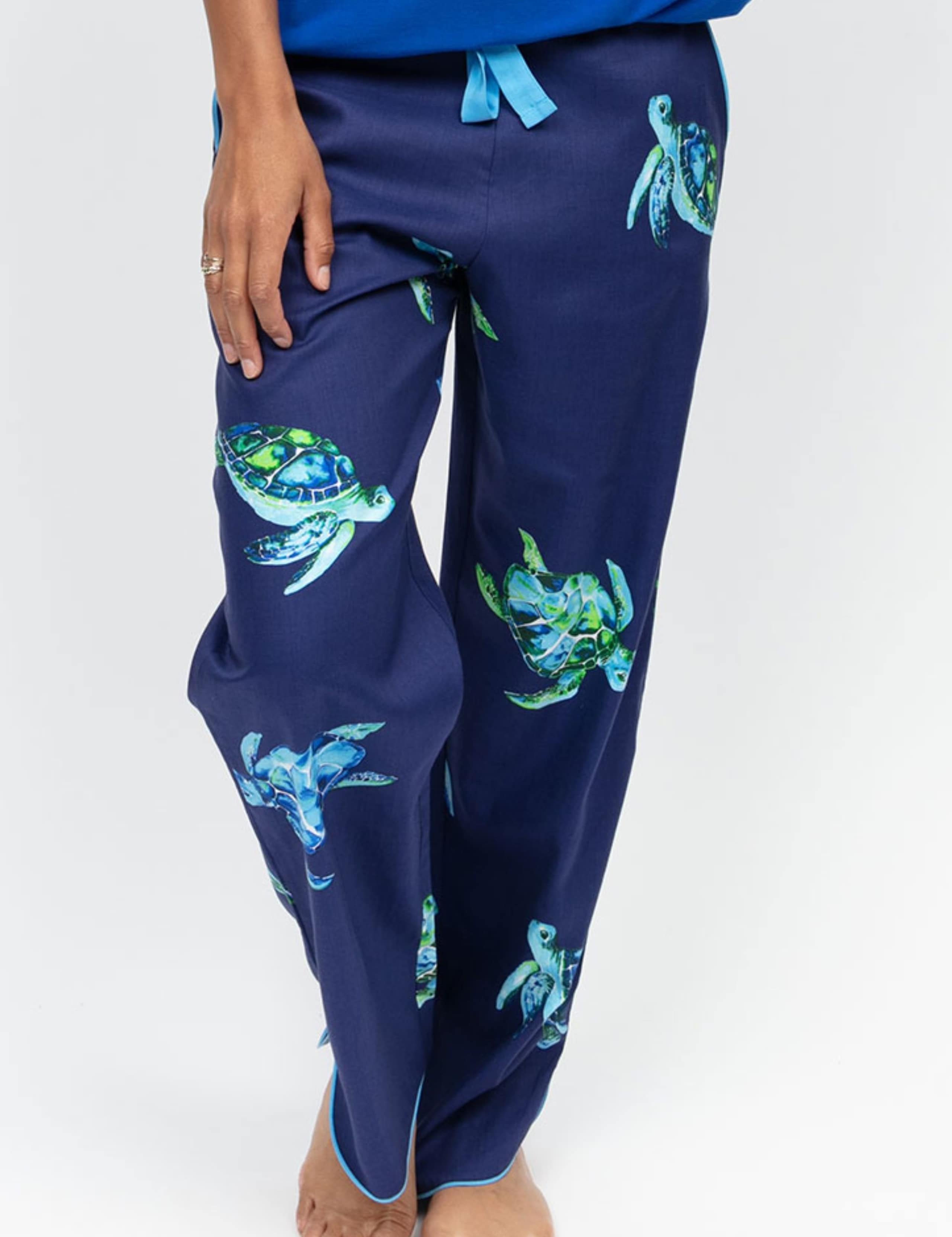 Cotton Modal Turtle Print Pyjama Bottoms 1 of 3