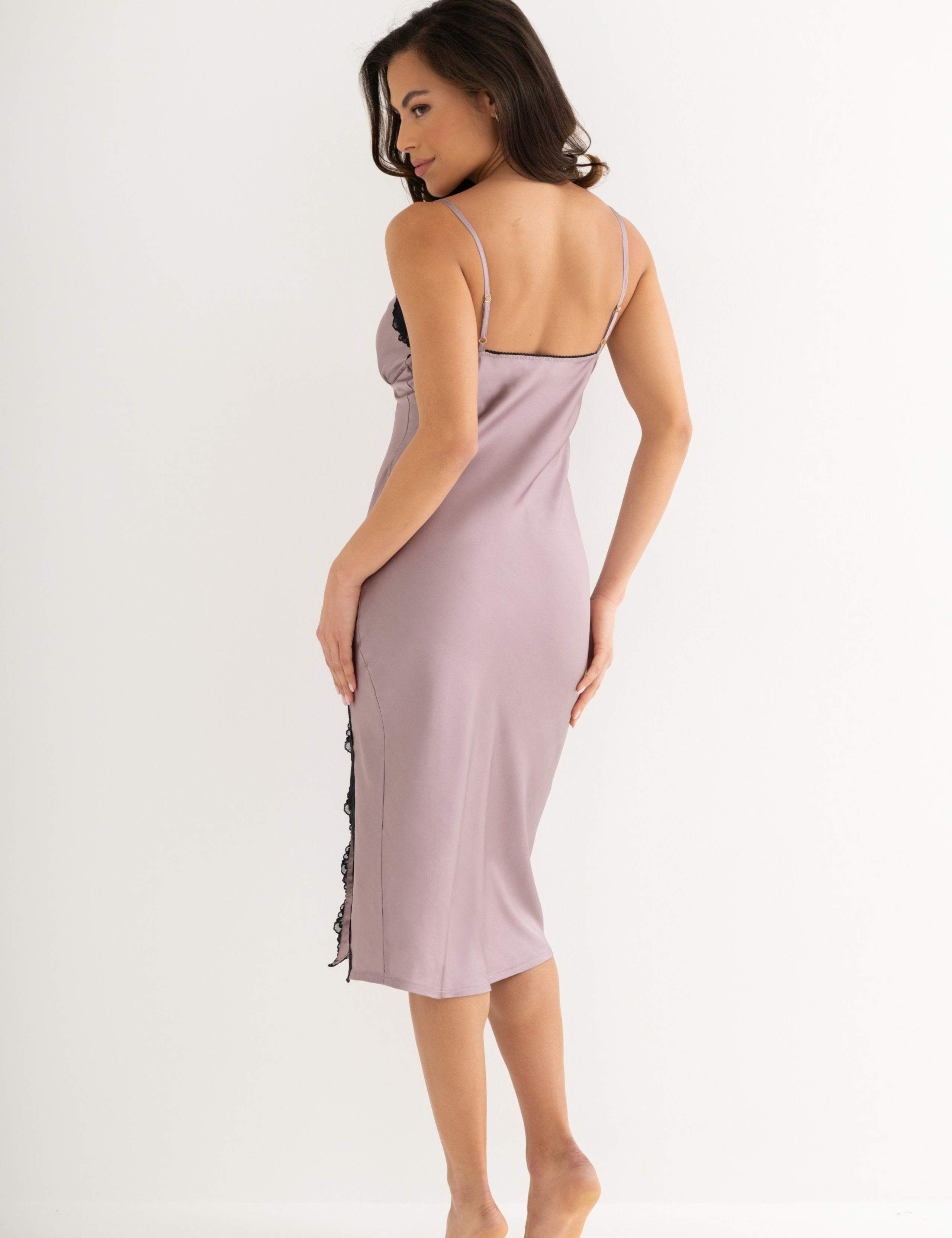 Dusk Satin and Lace Midi Chemise 4 of 6
