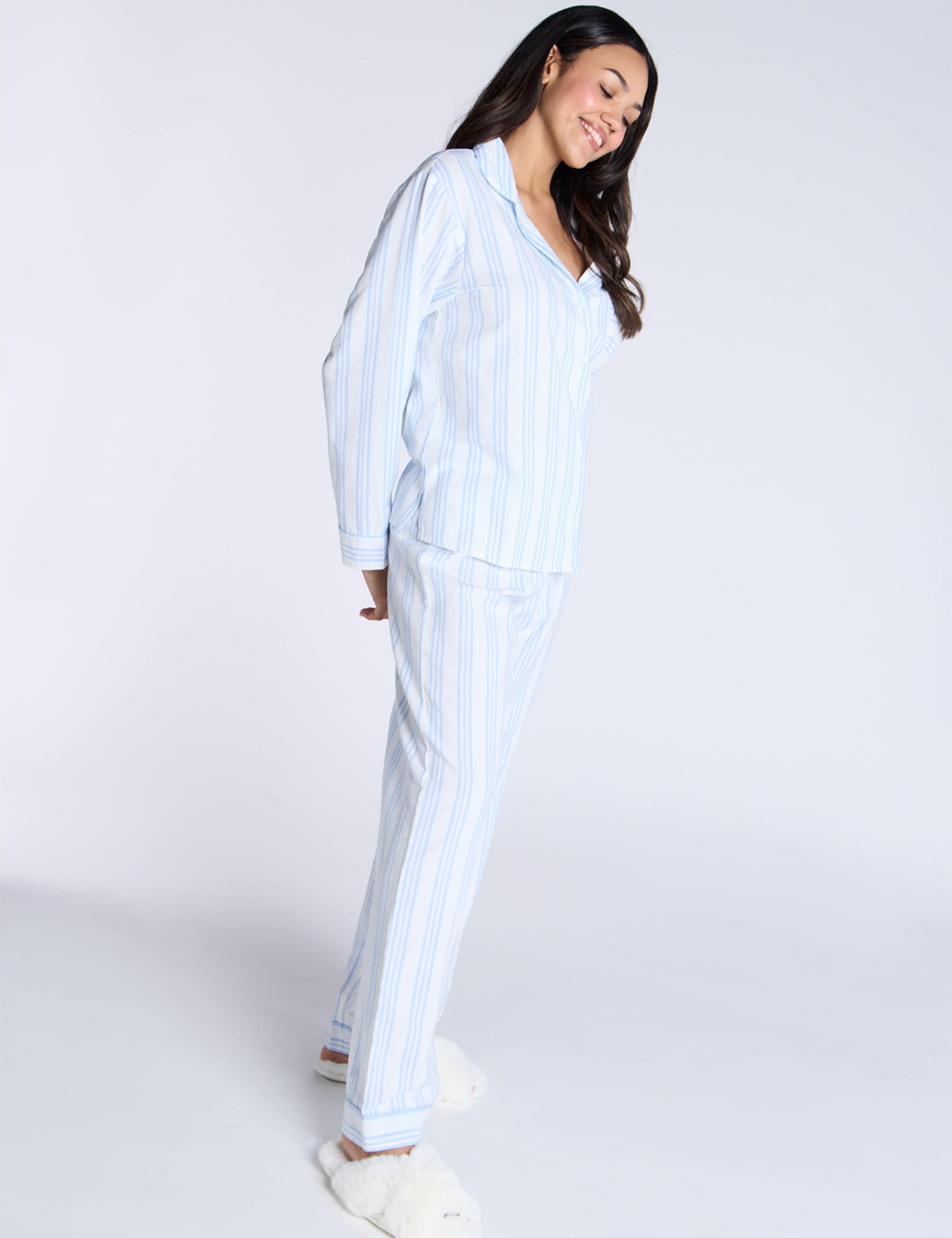 Pure Cotton Striped Pyjama Set 3 of 5