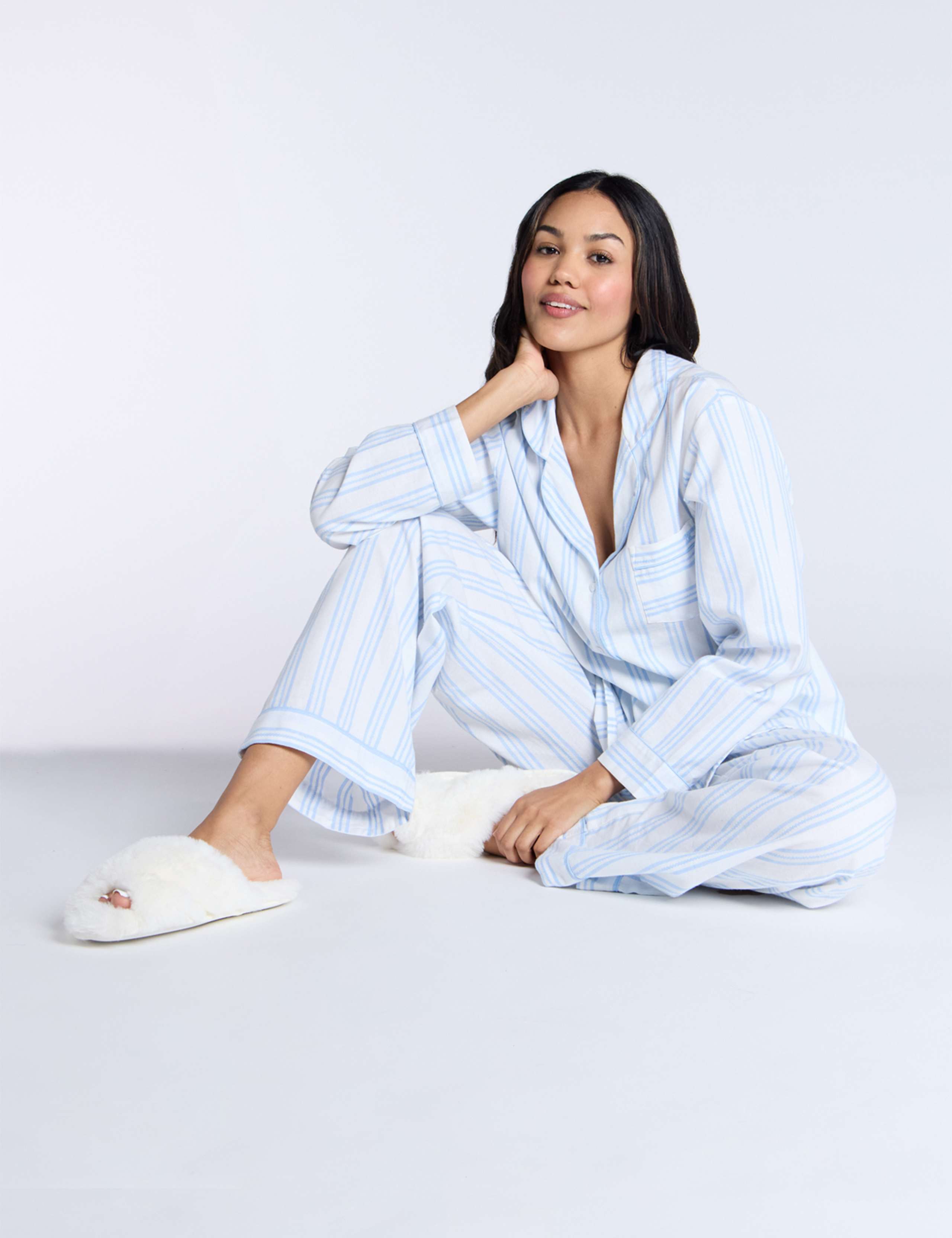 Pure Cotton Striped Pyjama Set 4 of 5