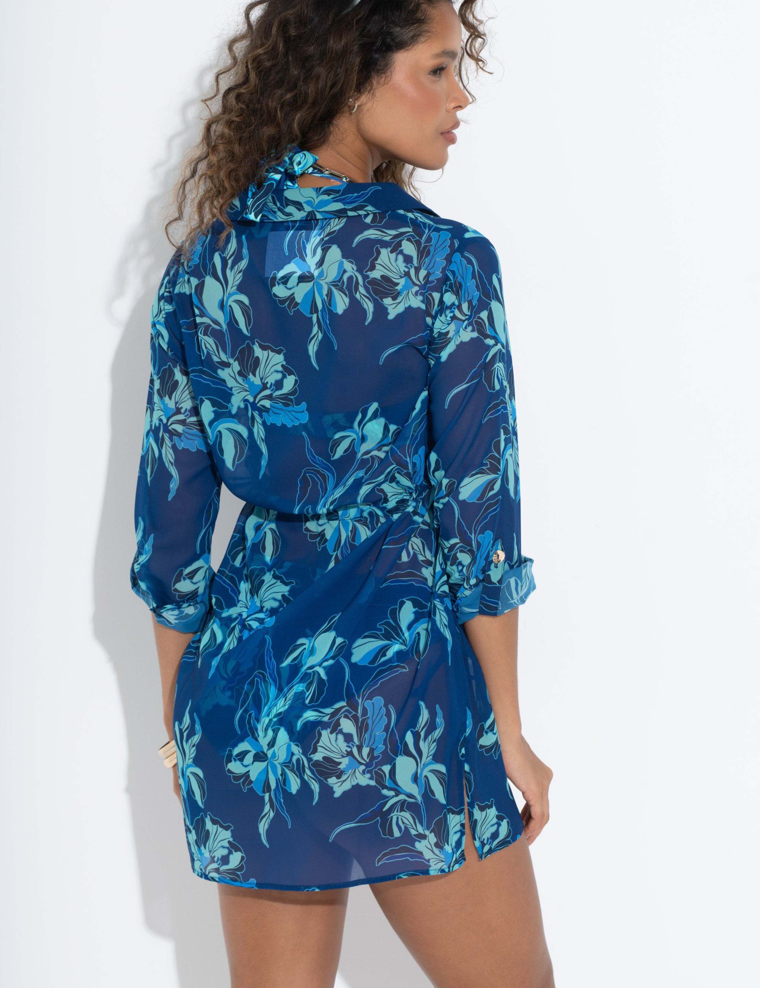 Chiffon Floral Button Through Beach Shirt 5 of 5