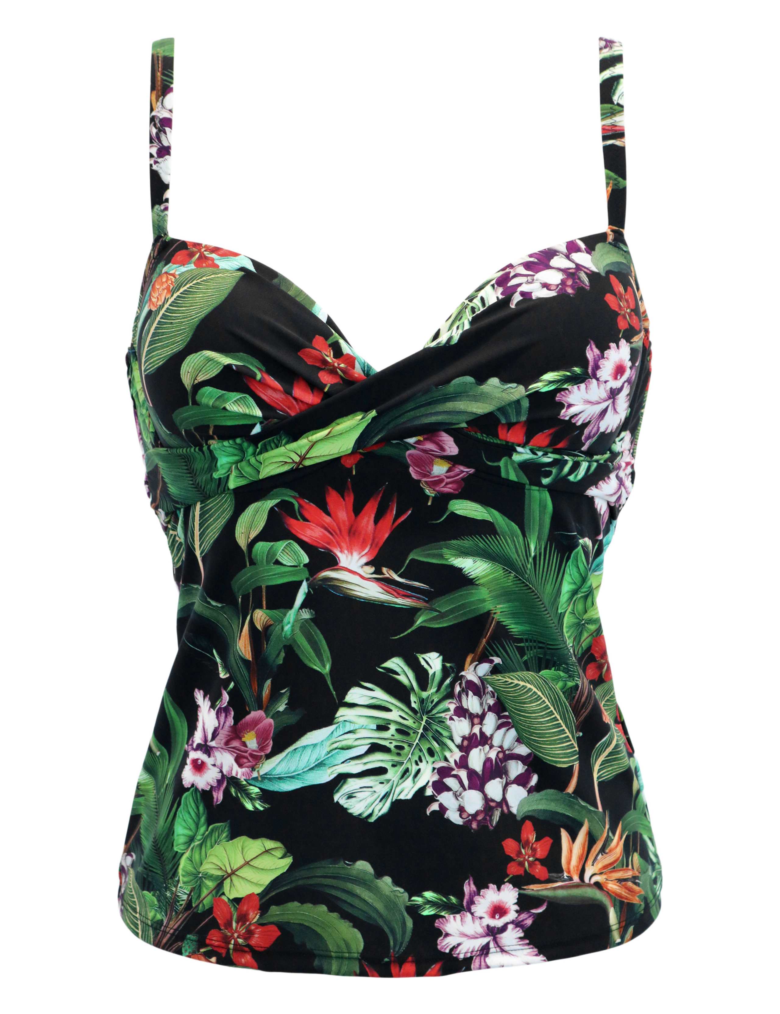 Palermo Floral Wired Padded Tankini Top B-G 2 of 8