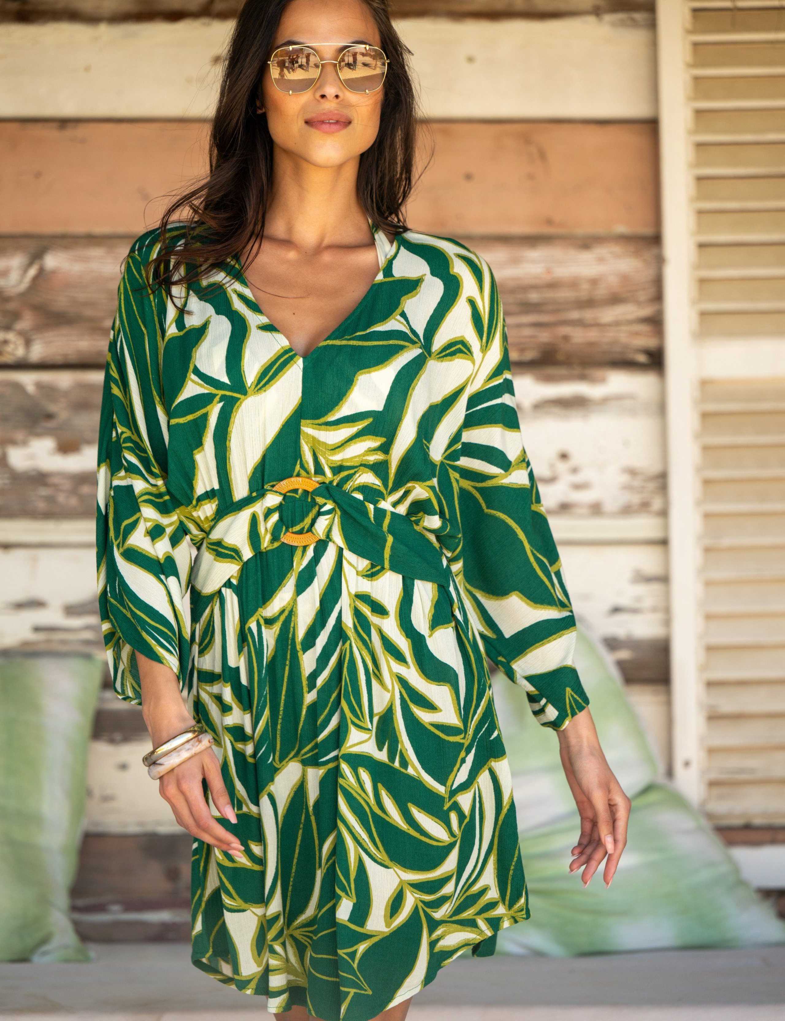 Crinkle O Ring Short Beach Kaftan 3 of 7