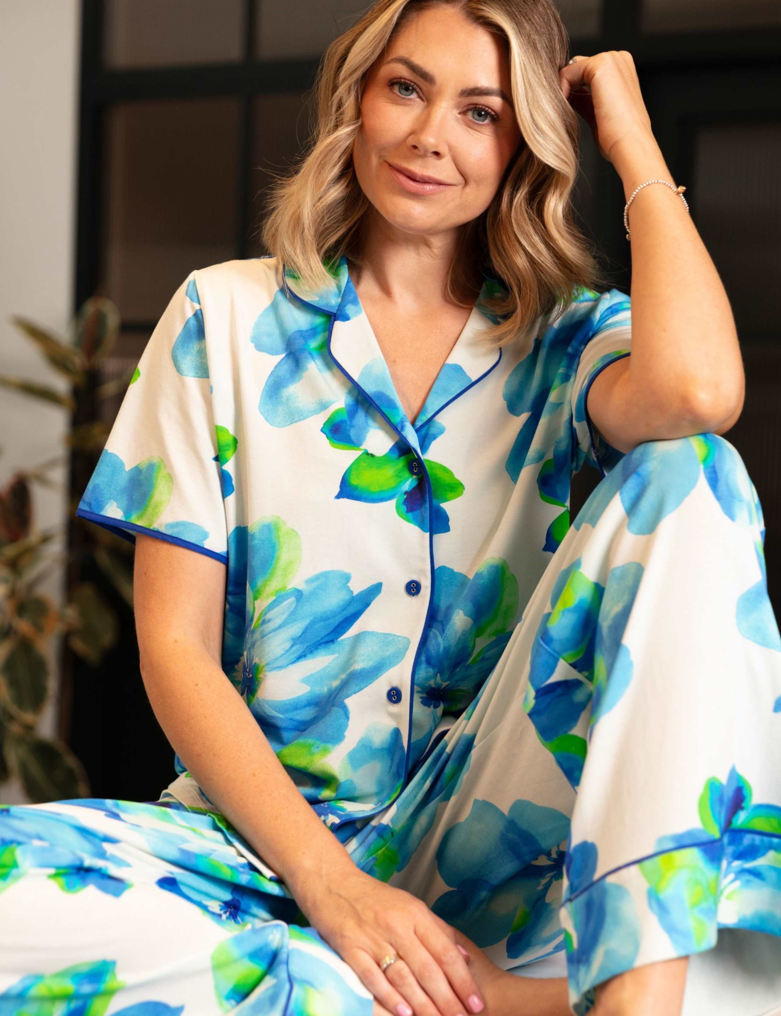 Cotton Blend Floral Wide Leg Pyjama Bottoms 3 of 4