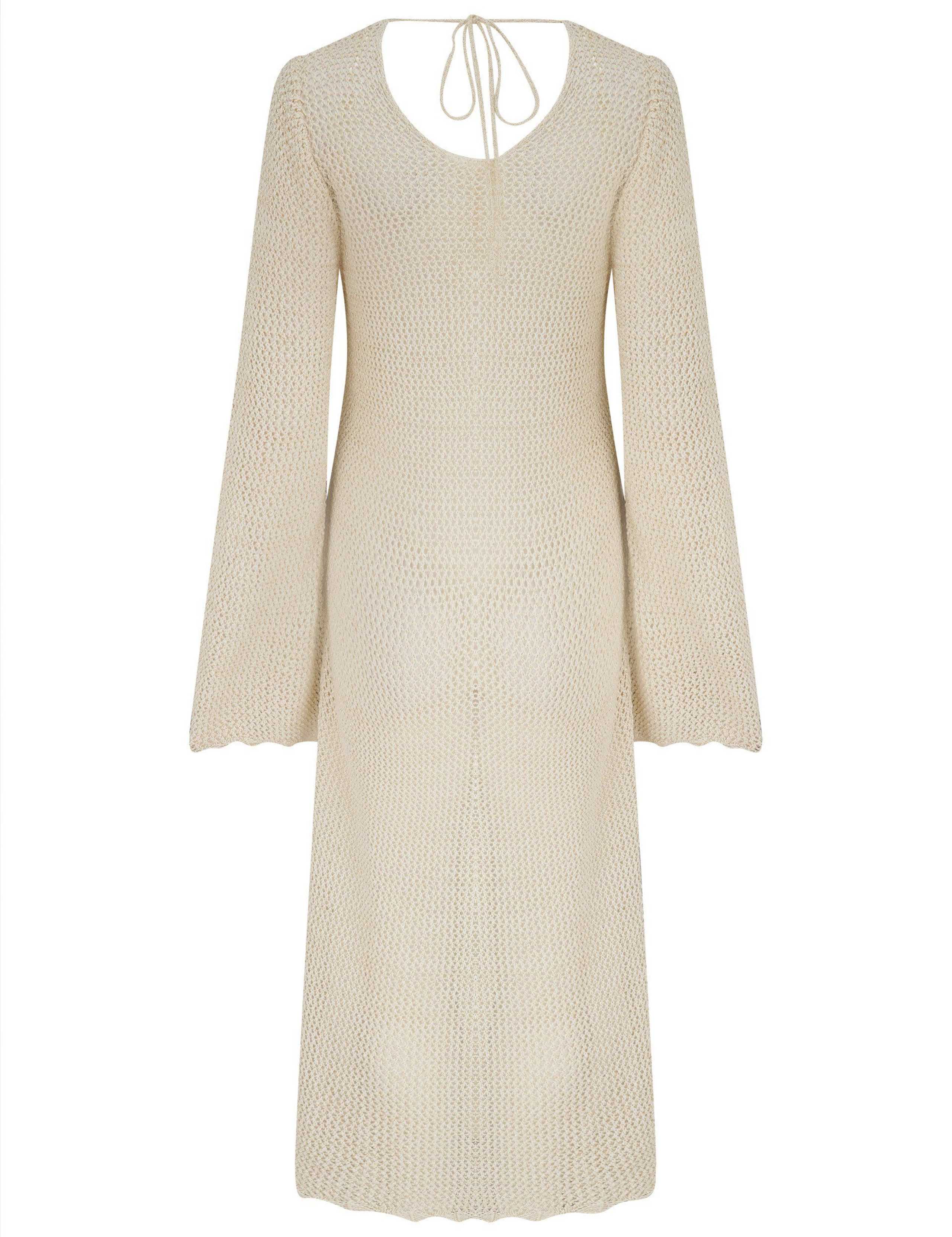 Cotton Blend Textured Maxi Beach Dress 6 of 6