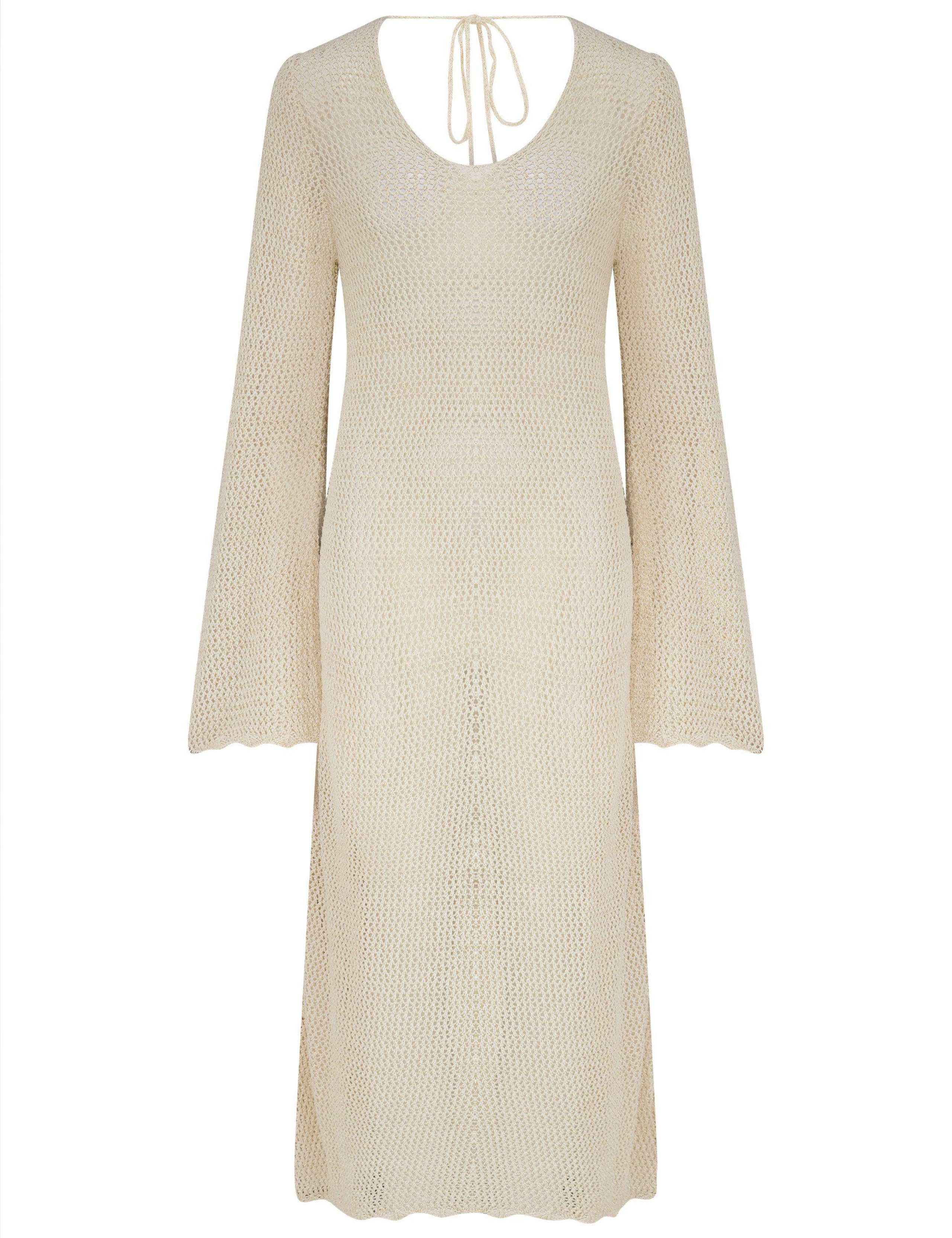 Cotton Blend Textured Maxi Beach Dress 2 of 6