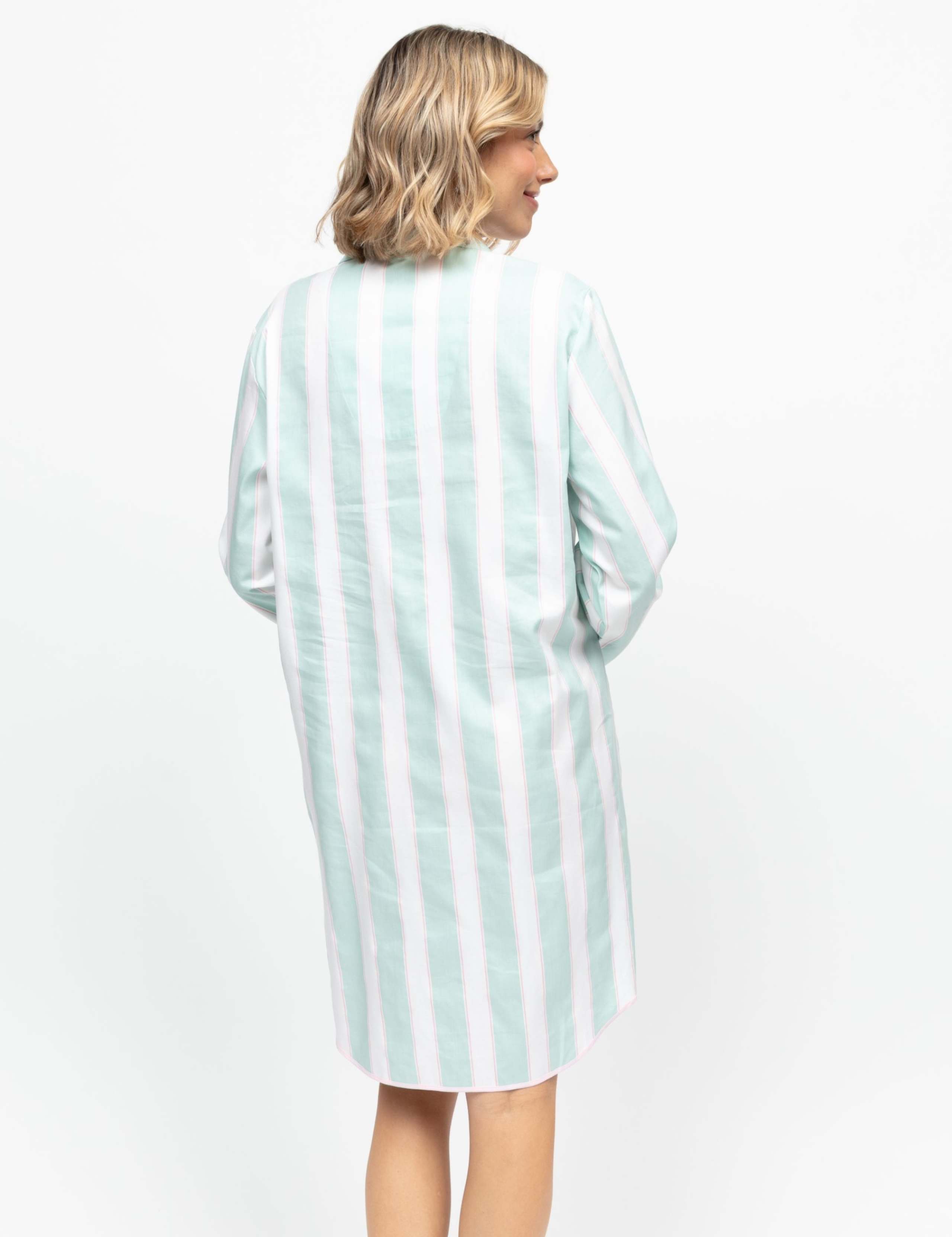 Cotton Modal Striped Long Nightshirt 4 of 4