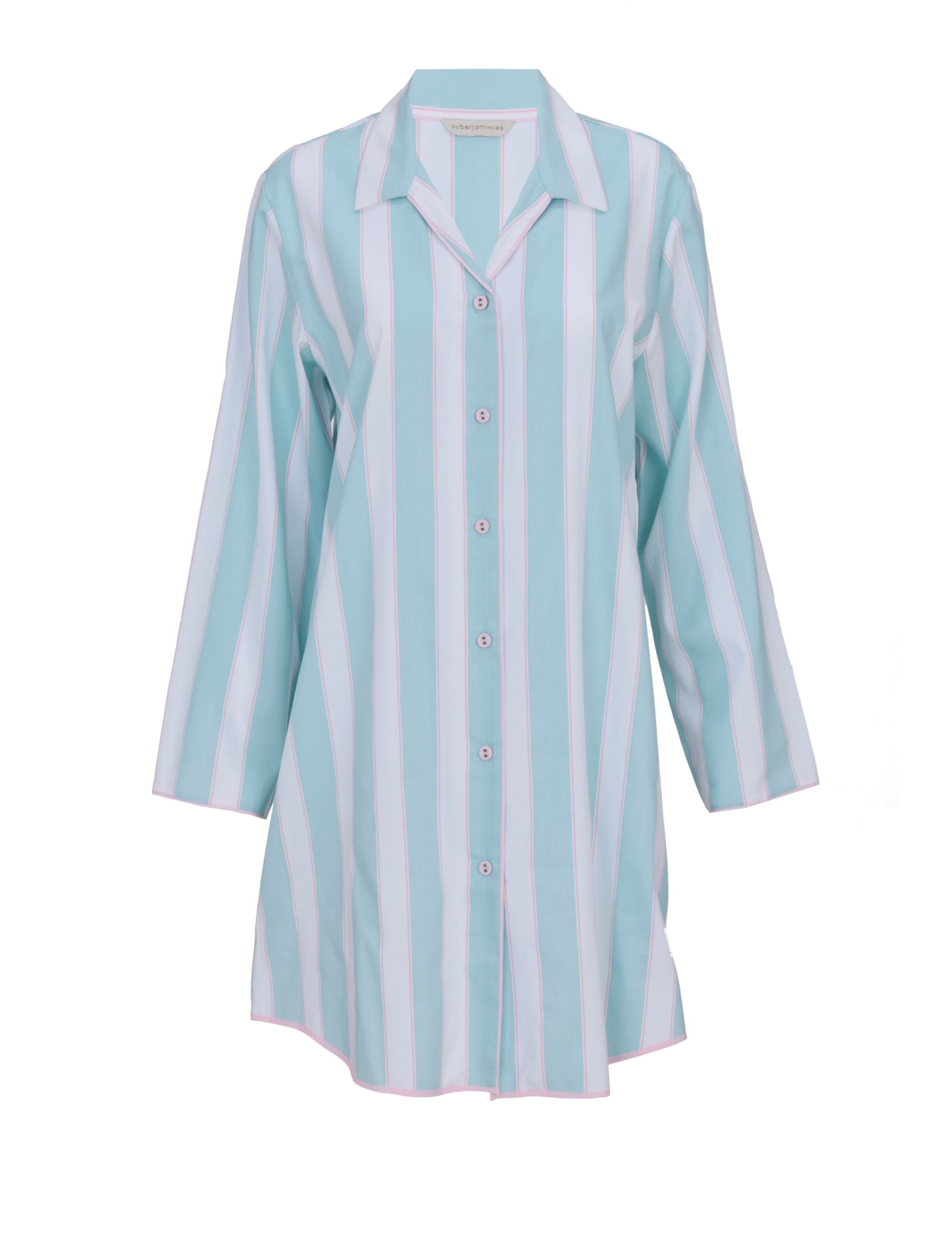 Cotton Modal Striped Long Nightshirt 2 of 4