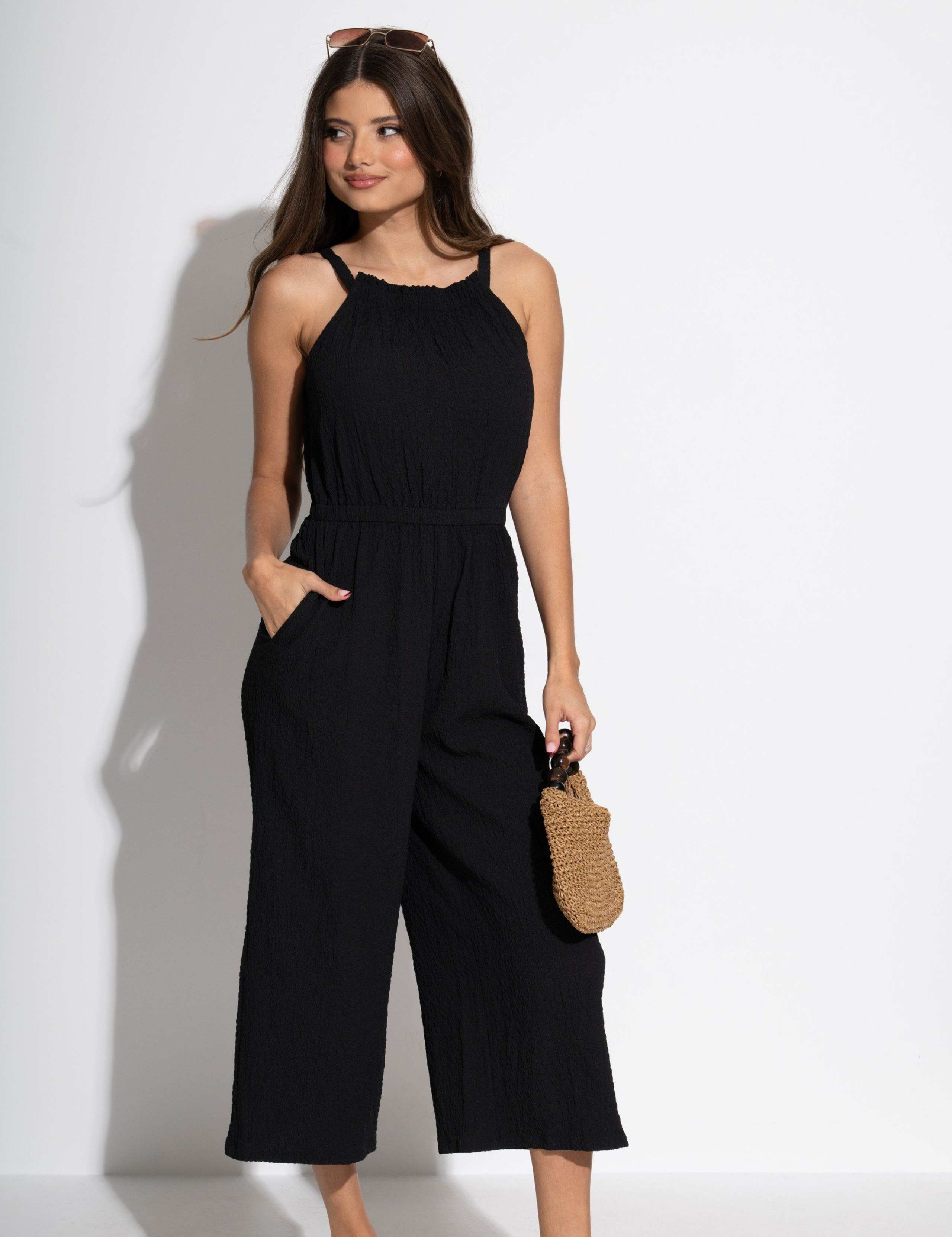 High Neck Cropped Jumpsuit 1 of 5