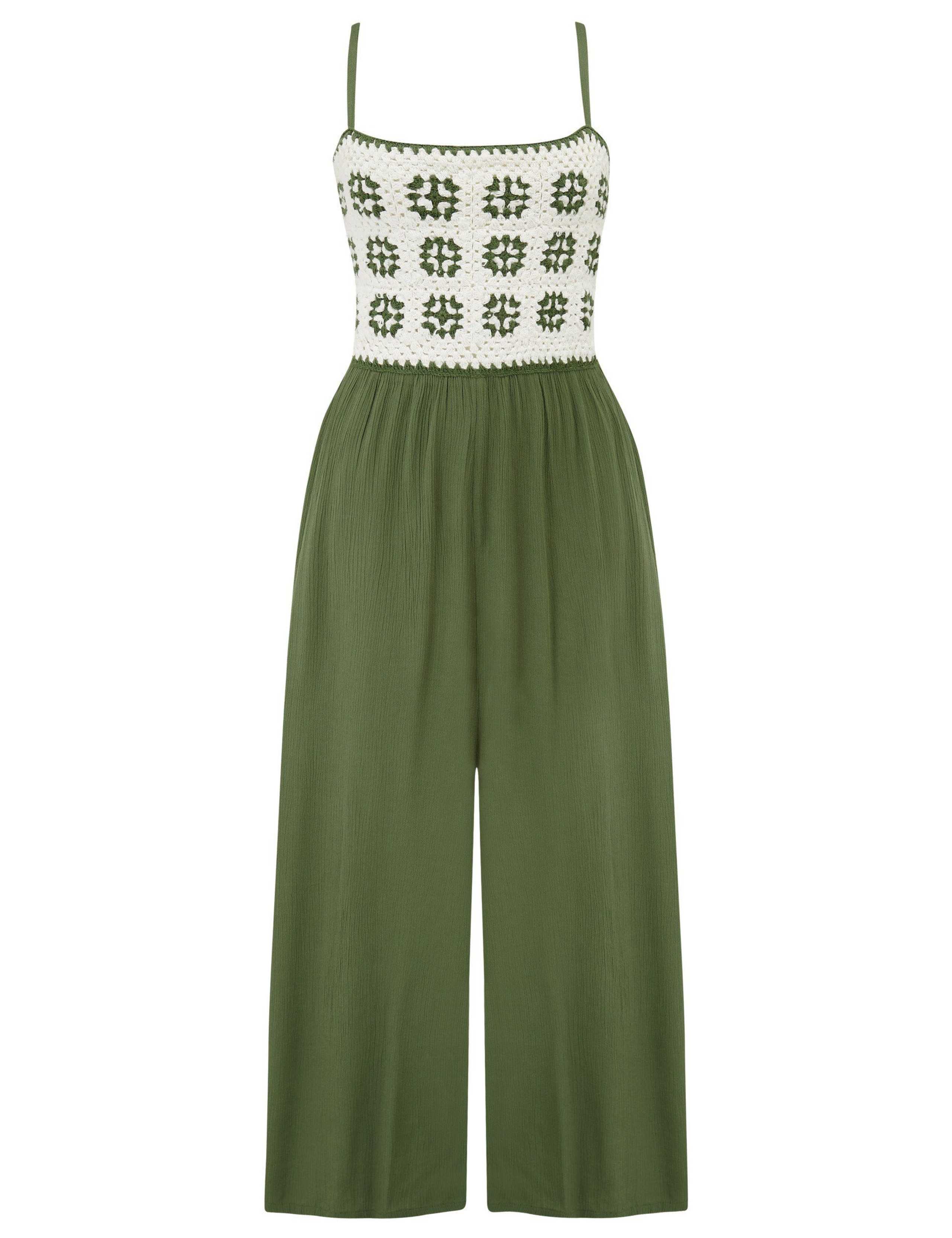 Knitted Cami Square Neck Cropped Jumpsuit 2 of 7