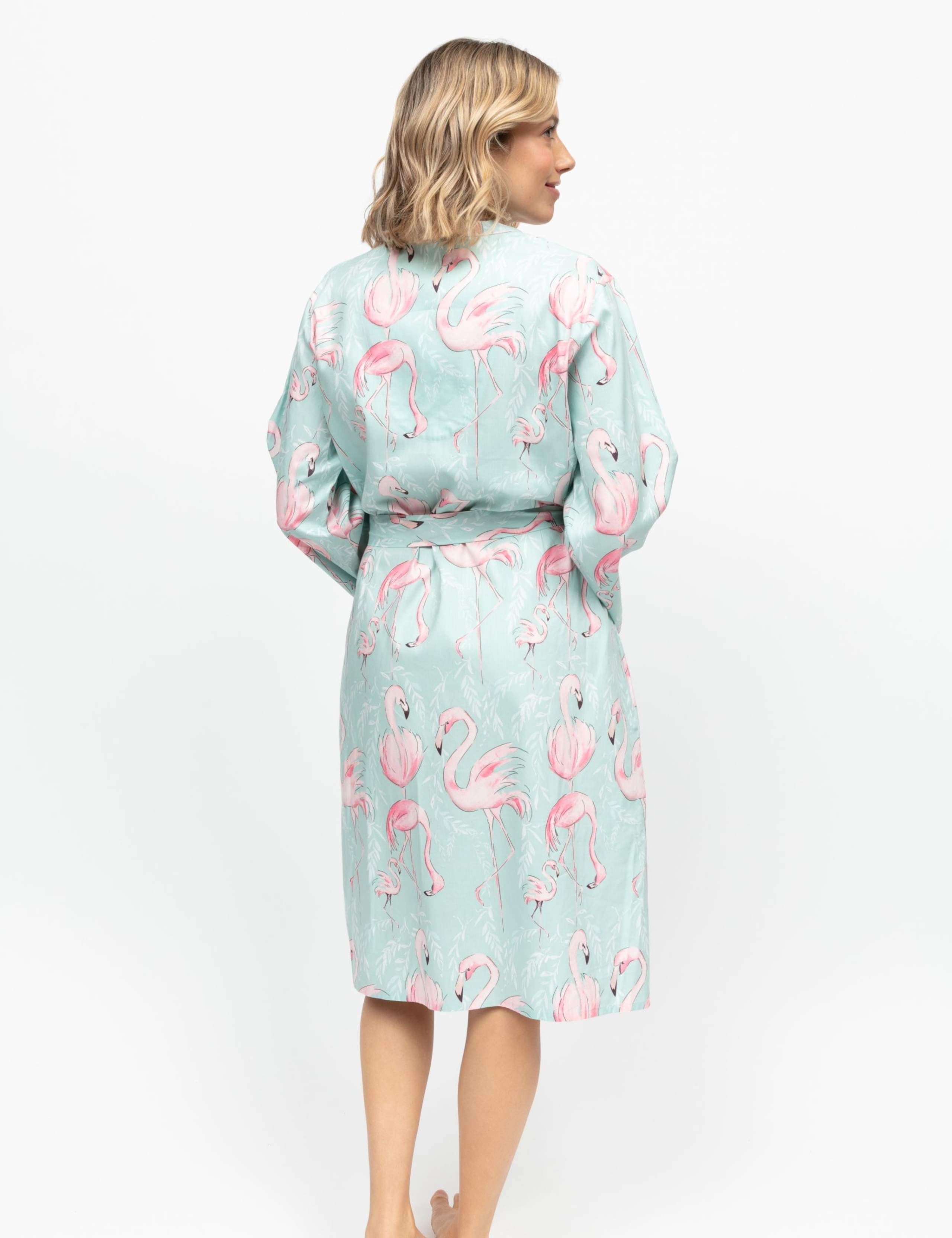 Cotton Modal Flamingo Short Dressing Gown 4 of 4