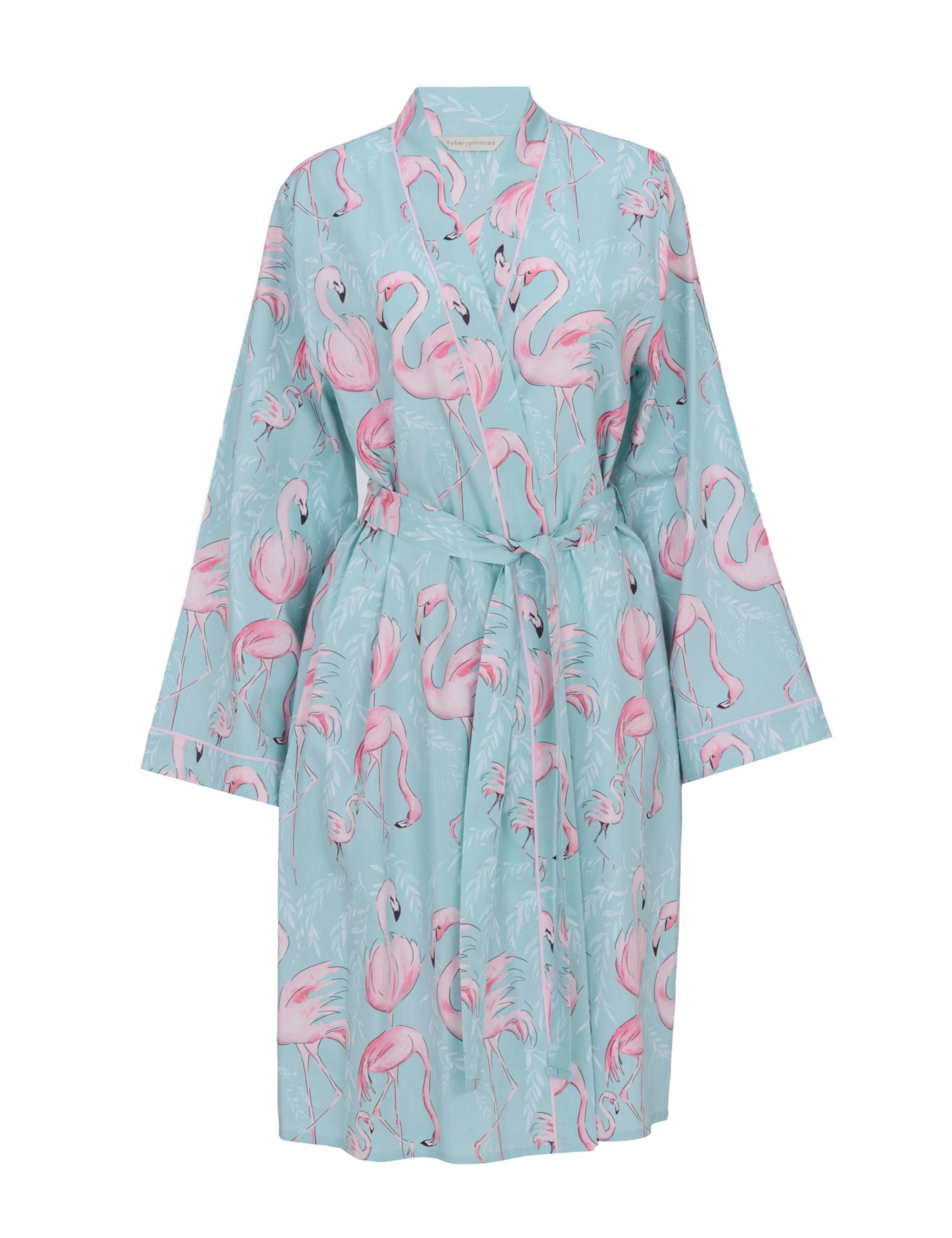 Cotton Modal Flamingo Short Dressing Gown 2 of 4