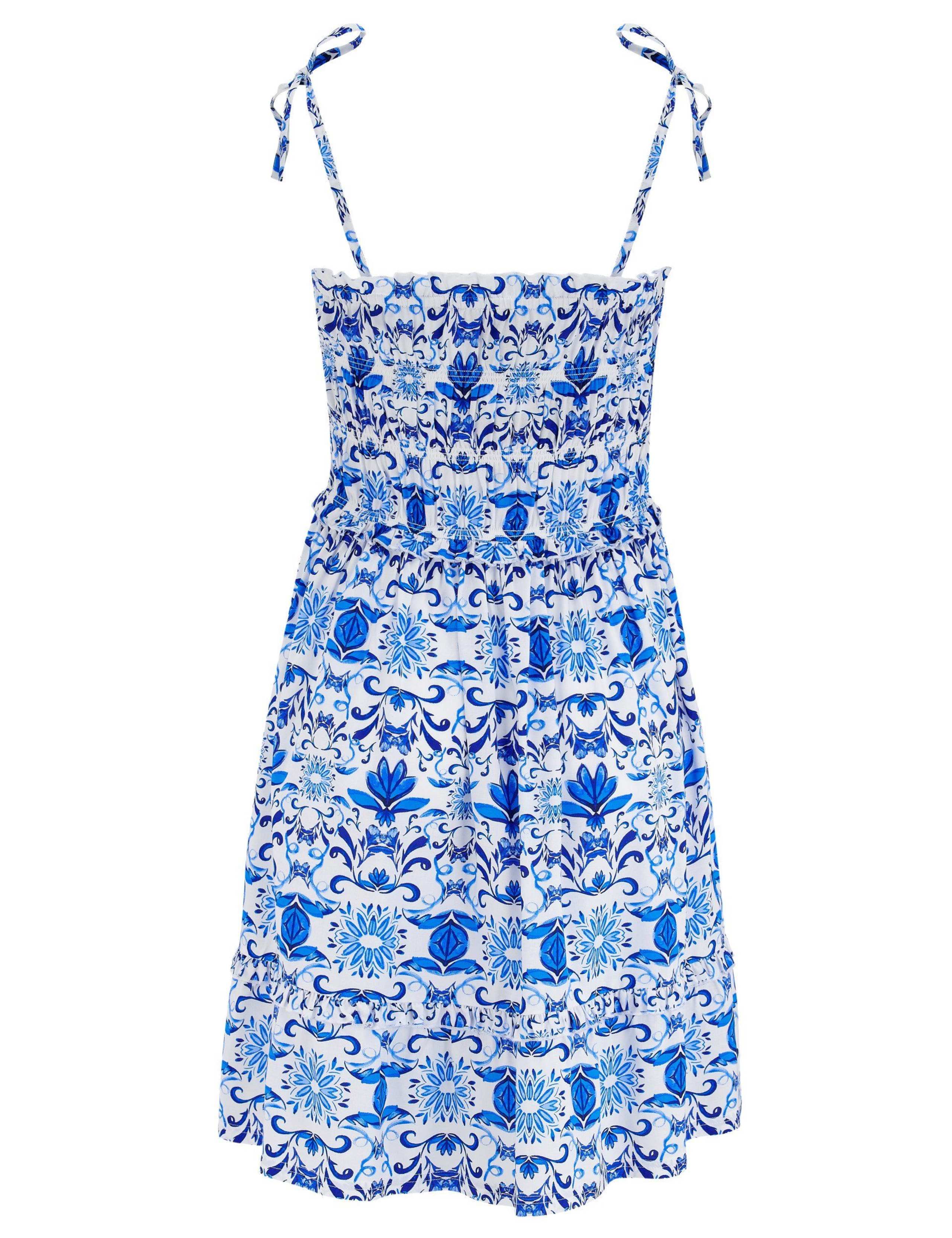 Mia Printed Frill Detail Shirred Beach Dress 6 of 6