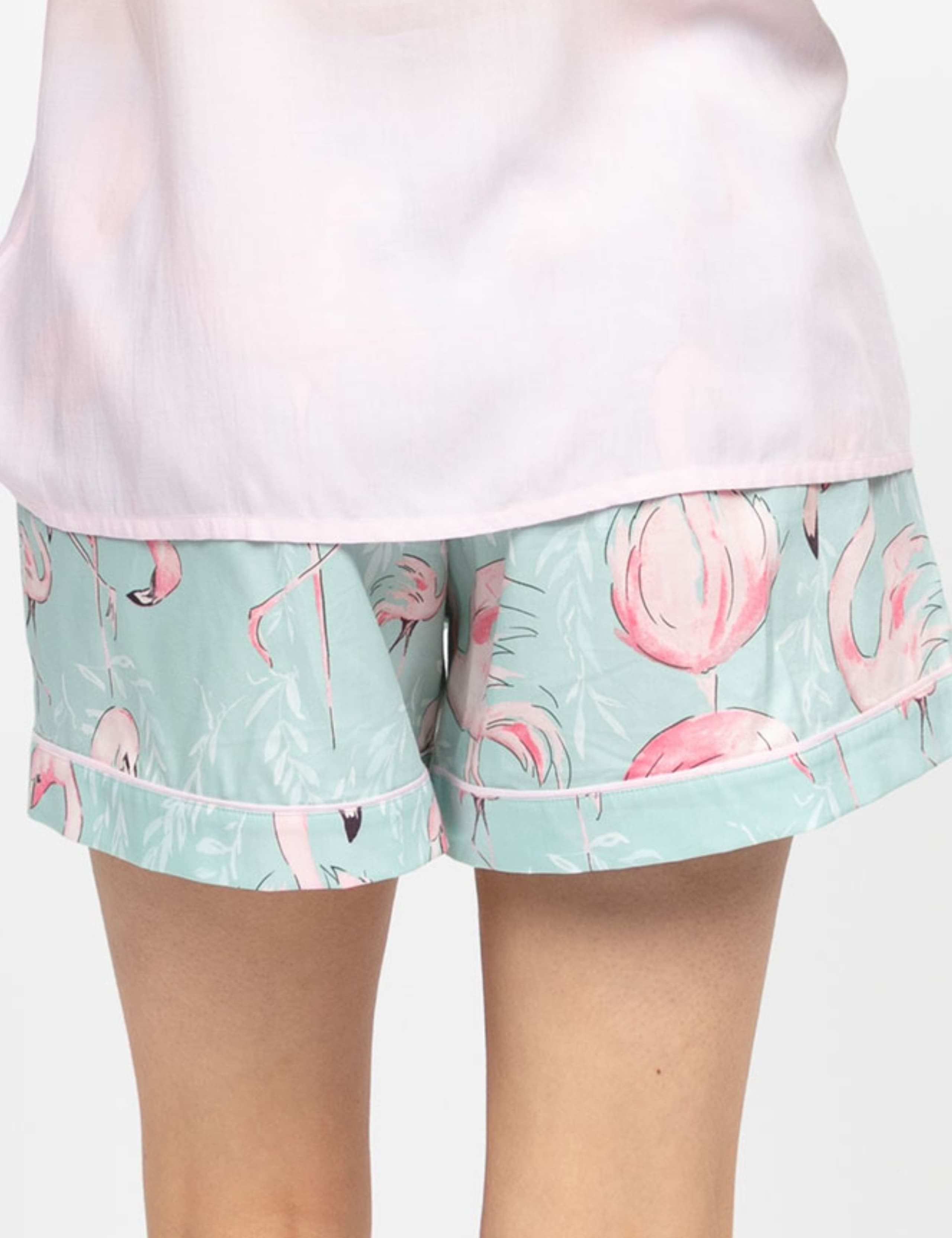 Cotton Modal Flamingo Tie Pyjama Shorts 4 of 4