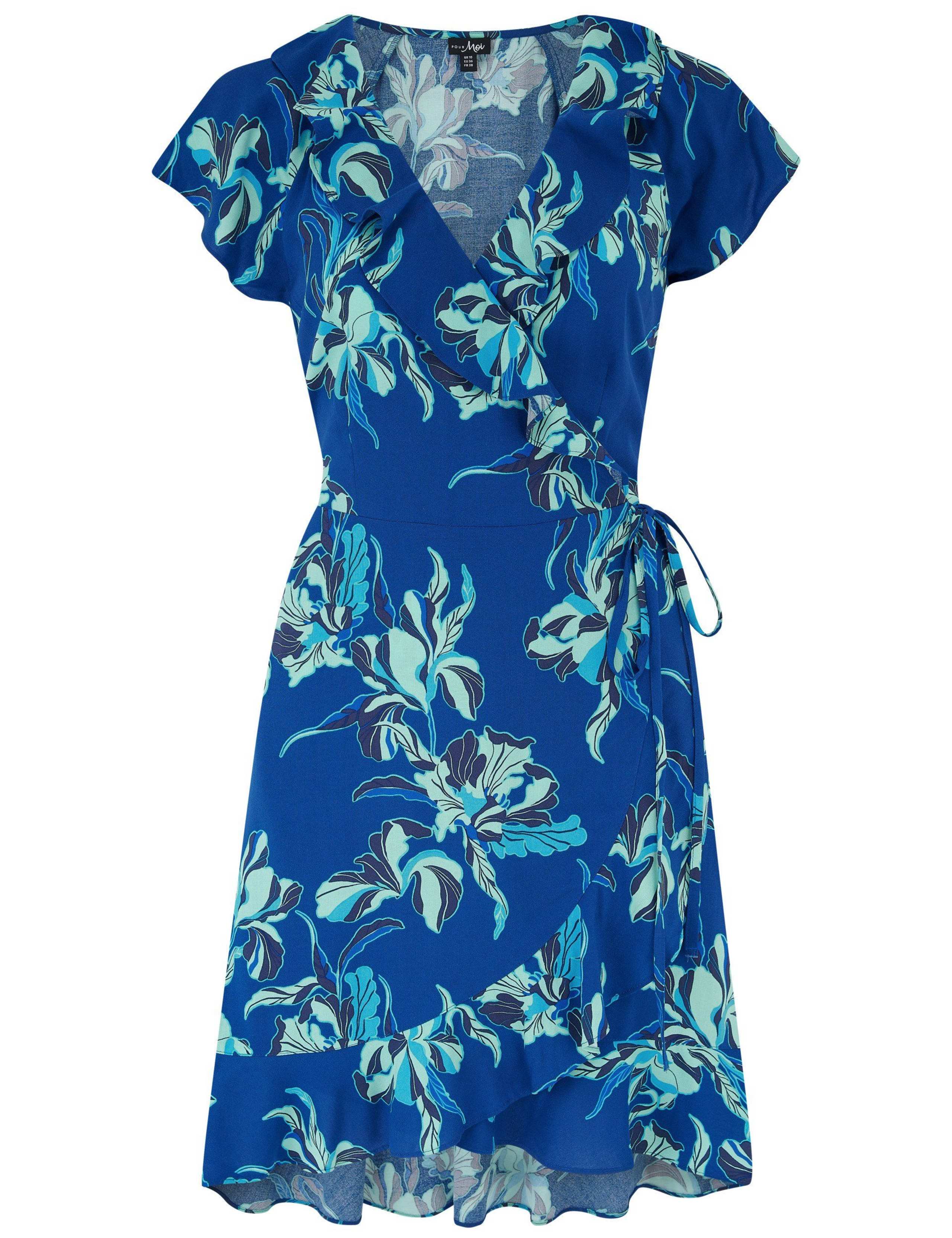 Floral V-Neck Wrap Detail Mini Beach Dress 2 of 6