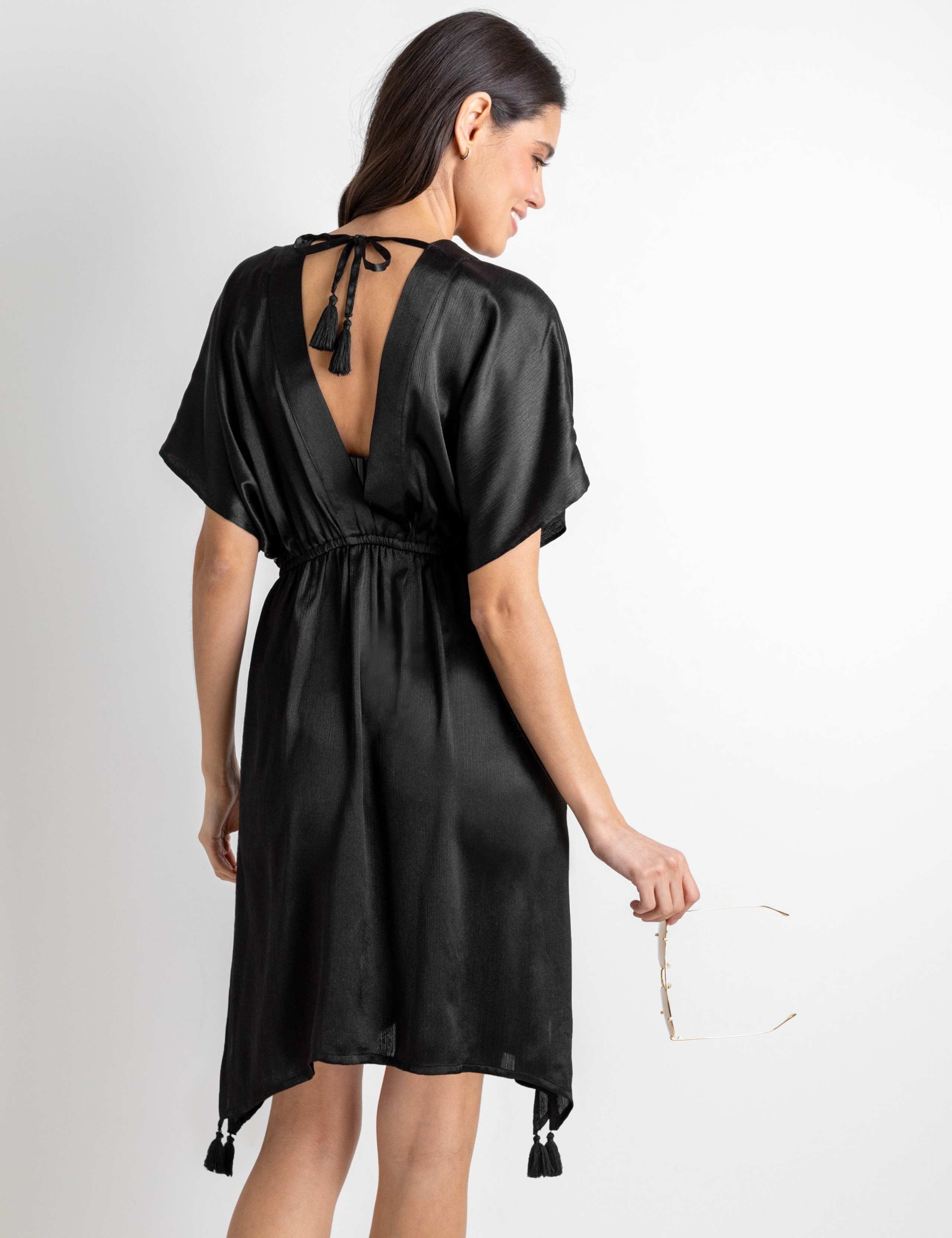 V-Neck Sequin Placket Kaftan Beach Dress 4 of 5