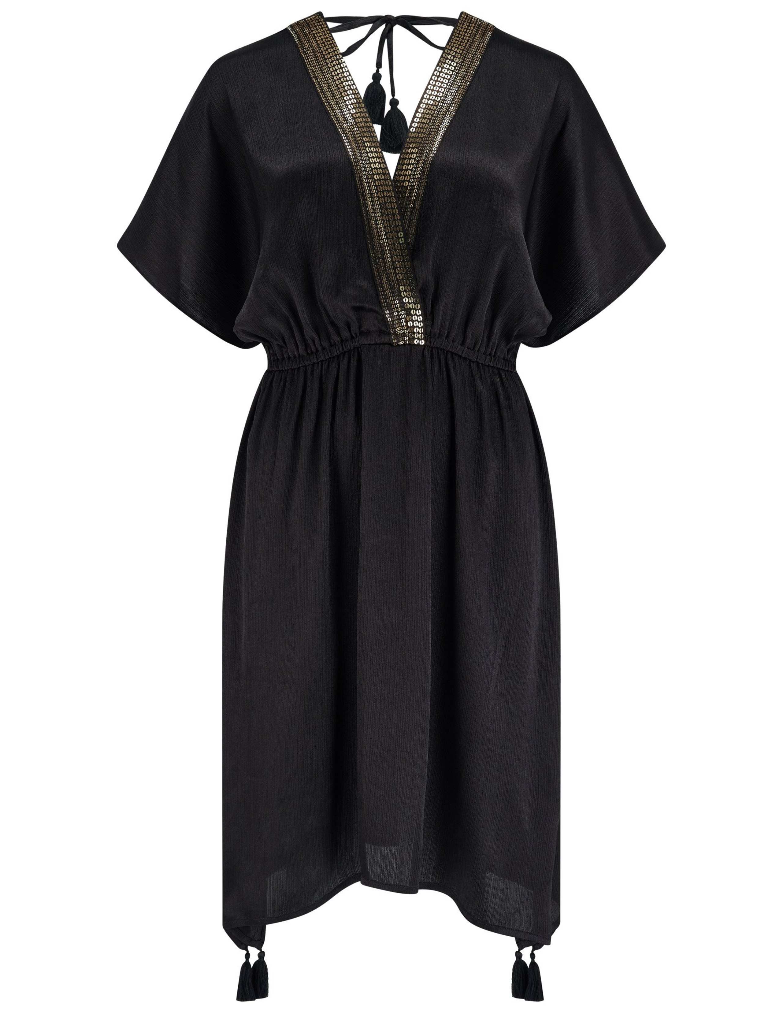 V-Neck Sequin Placket Kaftan Beach Dress 2 of 5