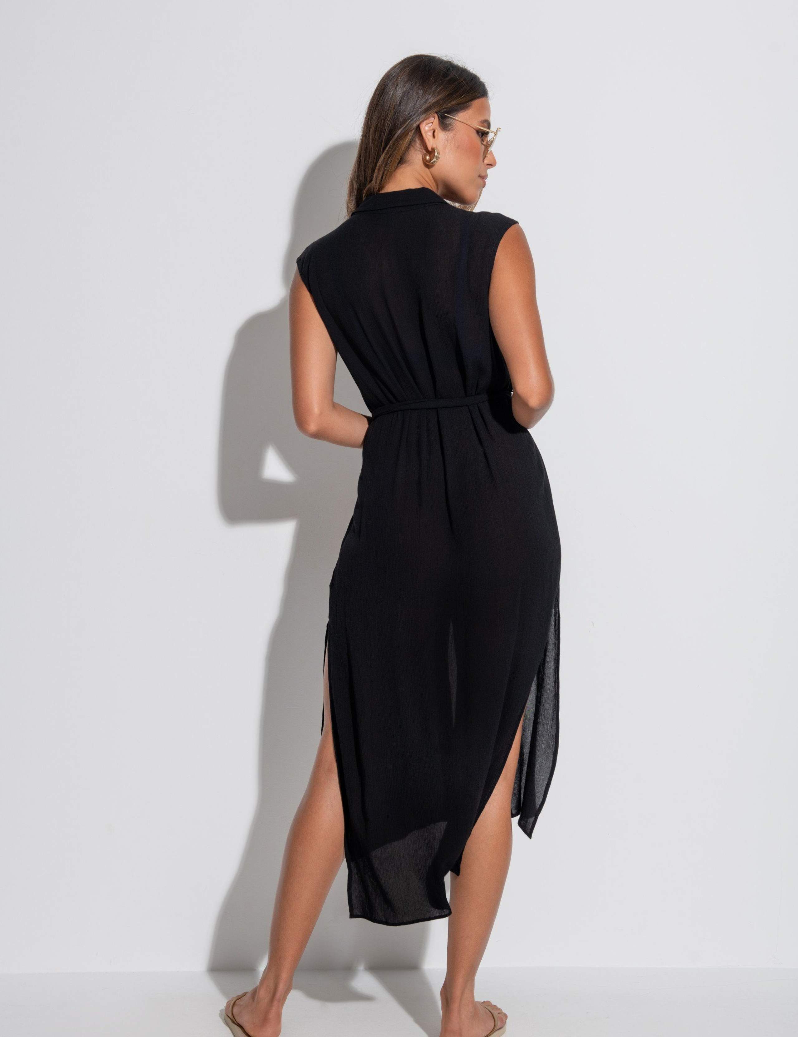 Sleeveless Crinkle Maxi Beach Shirt 5 of 6