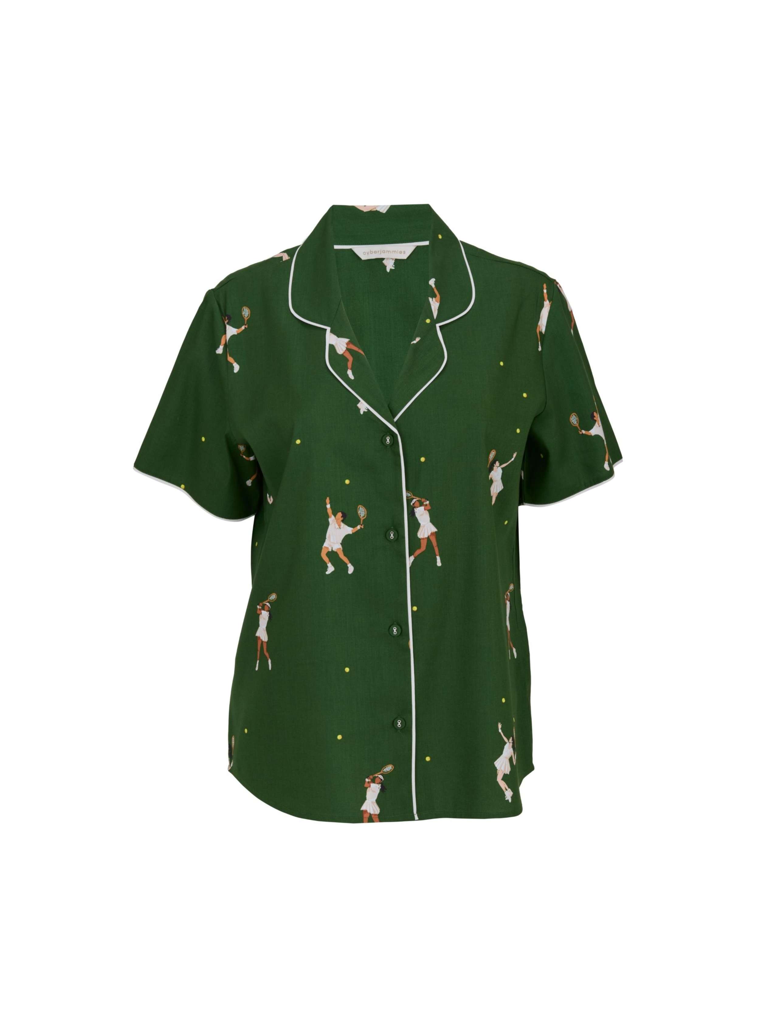 Cotton Modal Tennis Print Pyjama Top 2 of 4