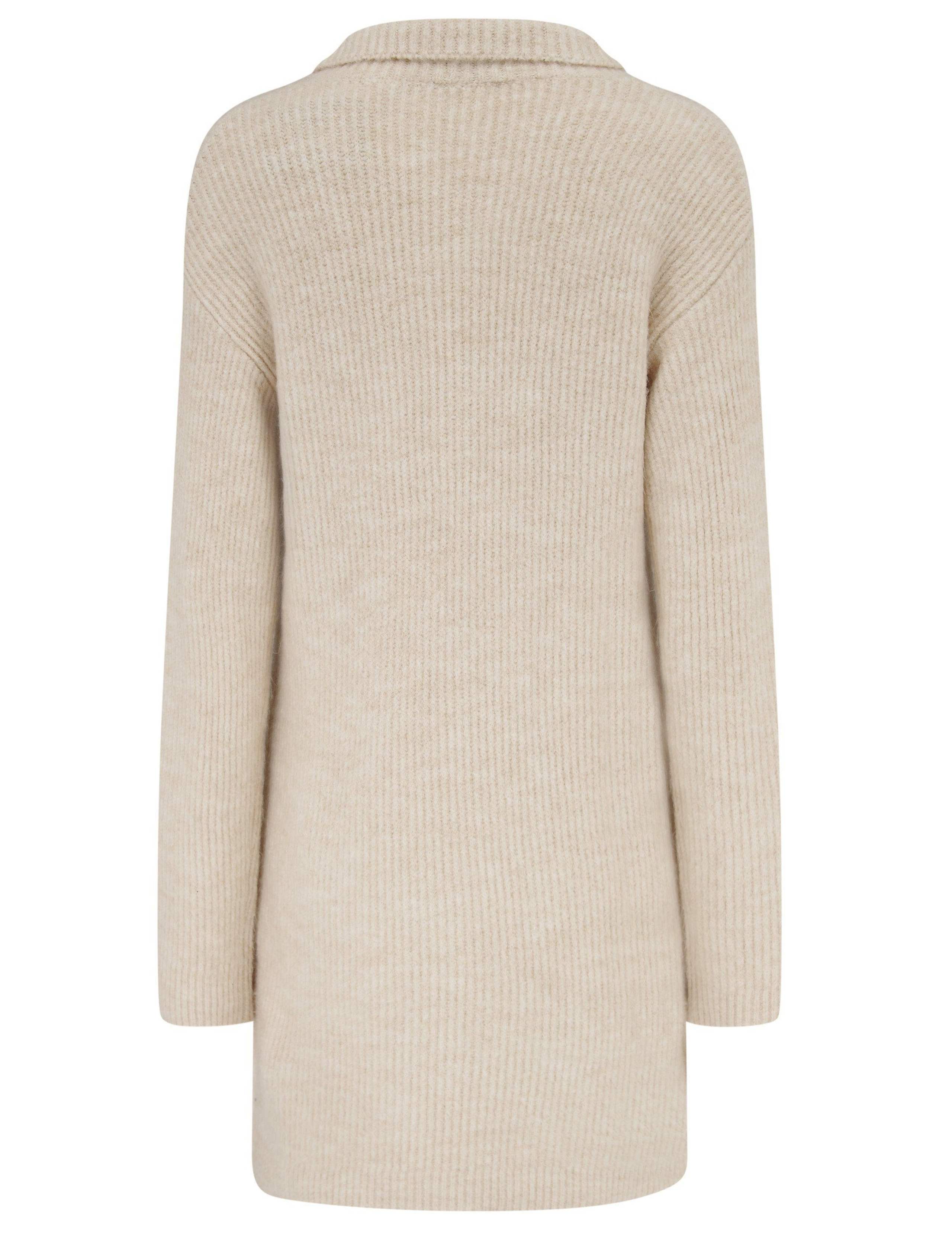 Cosy Ribbed Half-Zip Mini Knitted Dress 7 of 7