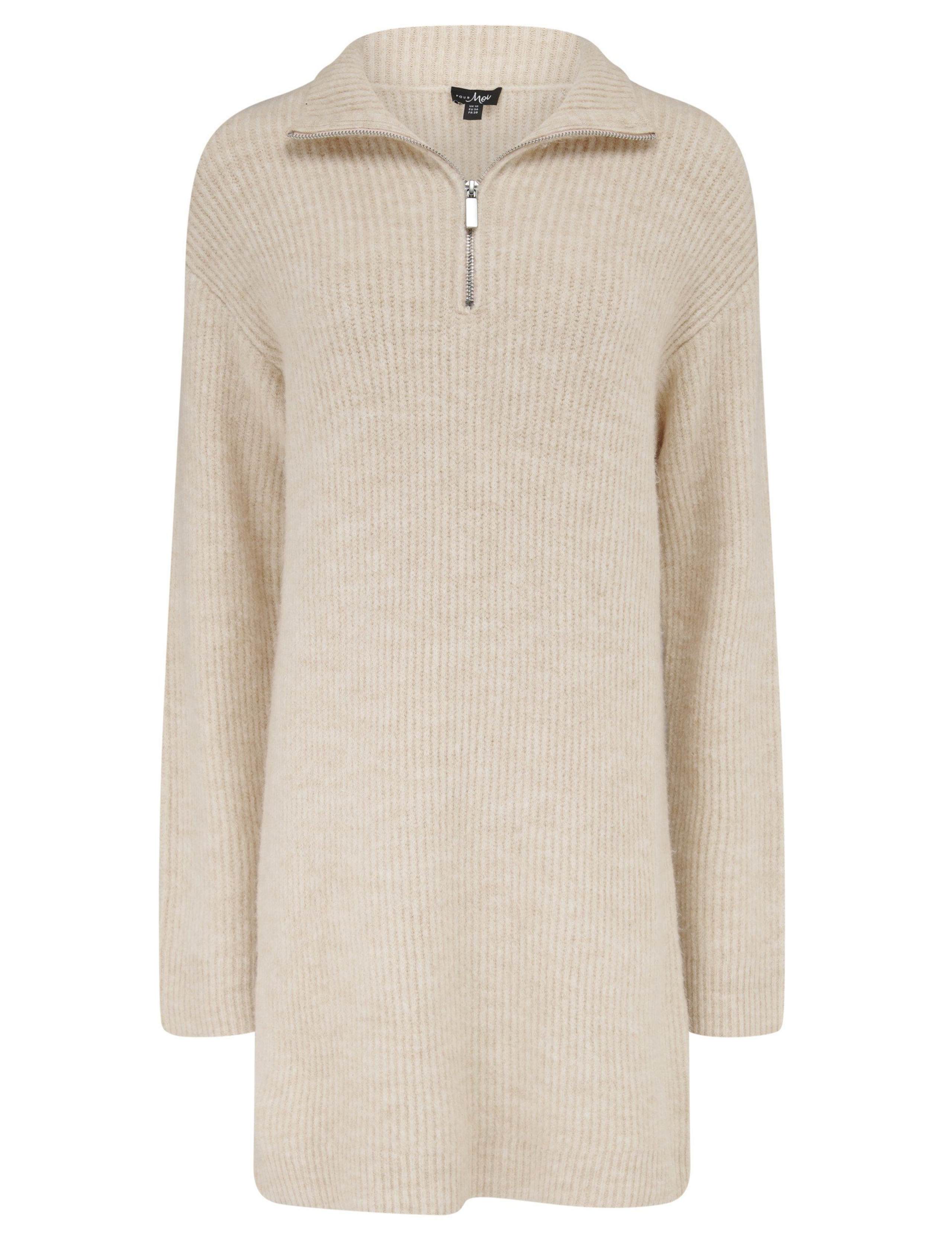 Cosy Ribbed Half-Zip Mini Knitted Dress 2 of 7