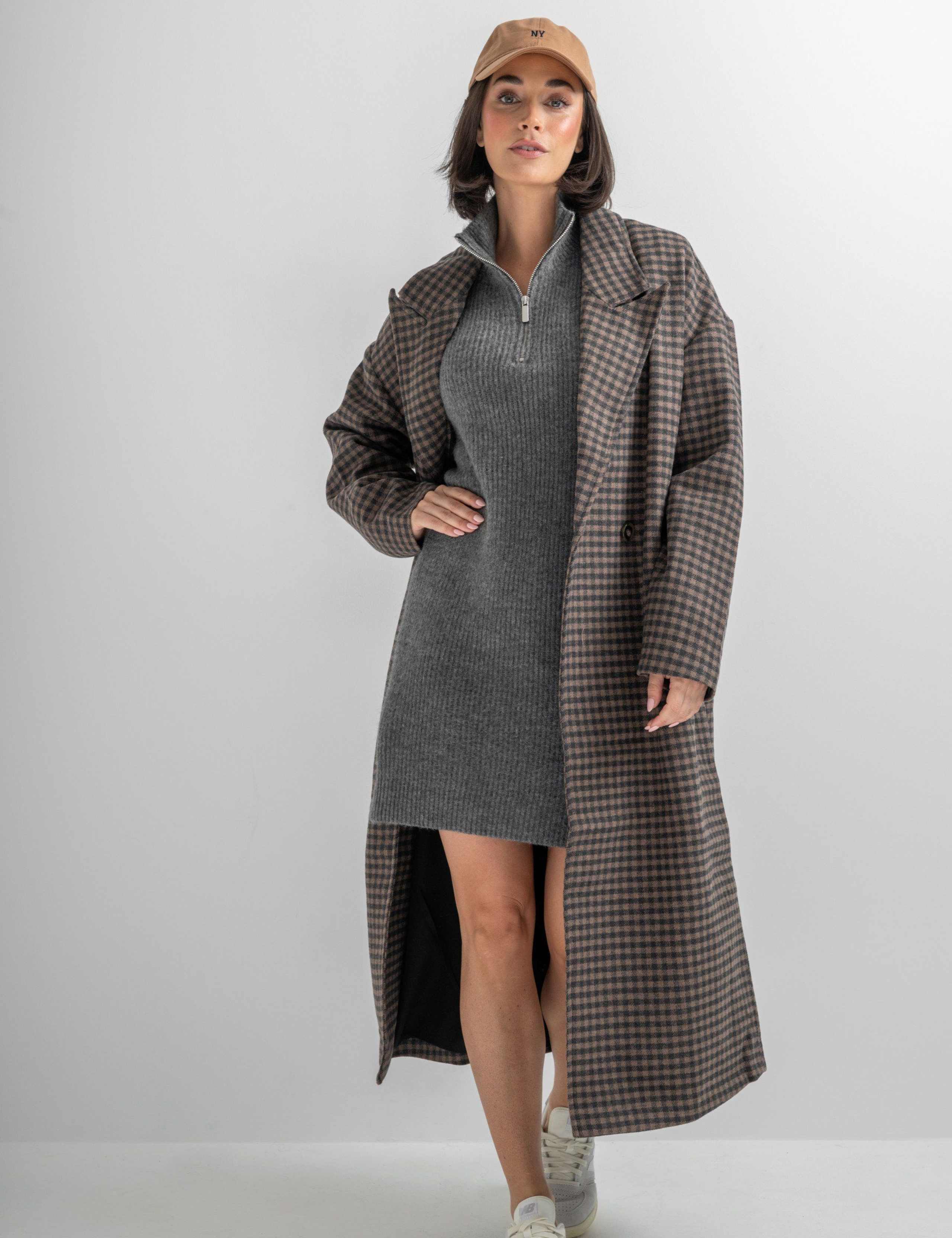 Cosy Ribbed Half-Zip Mini Knitted Dress 3 of 7