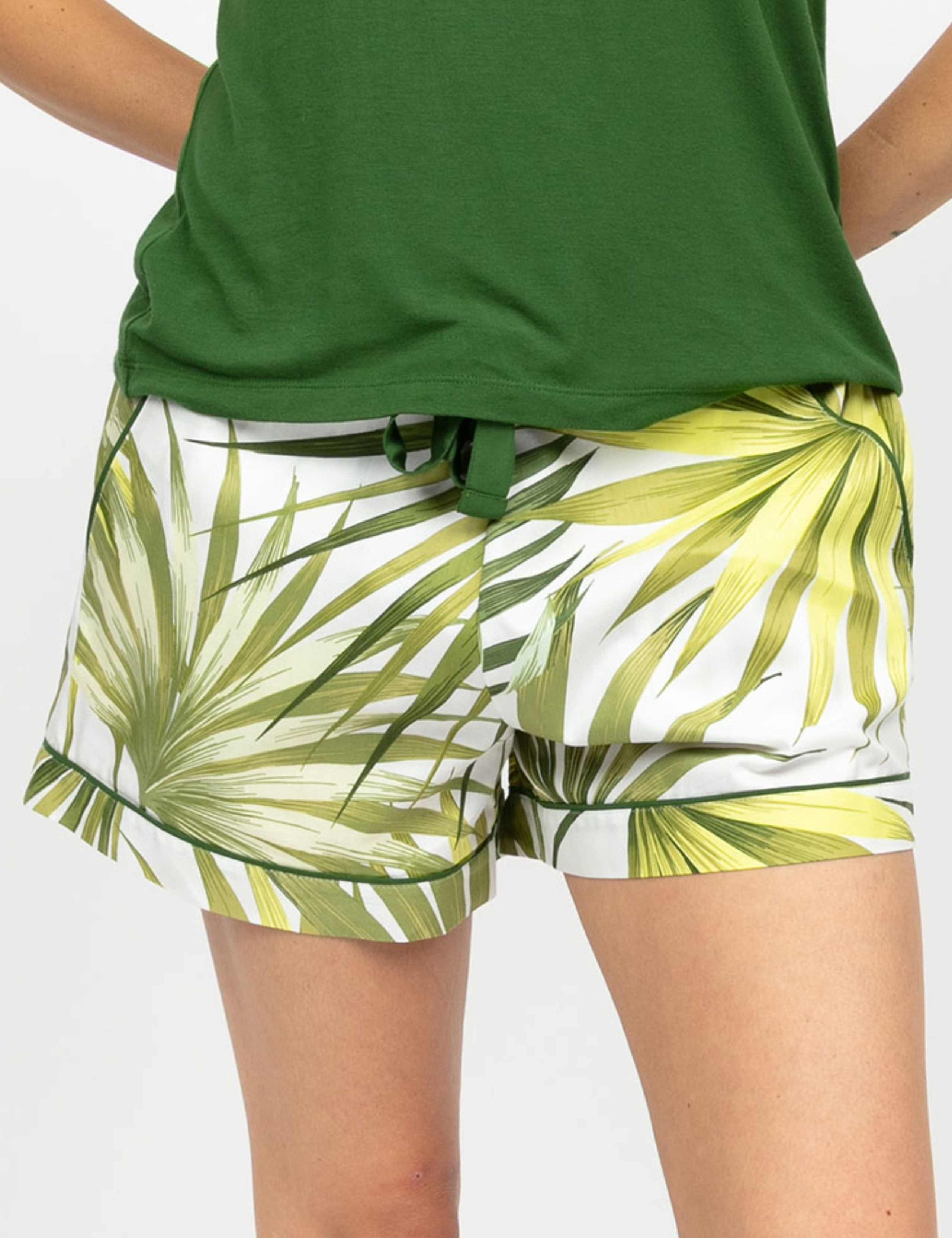 Cotton Modal Palm Print Pyjama Shorts 1 of 4