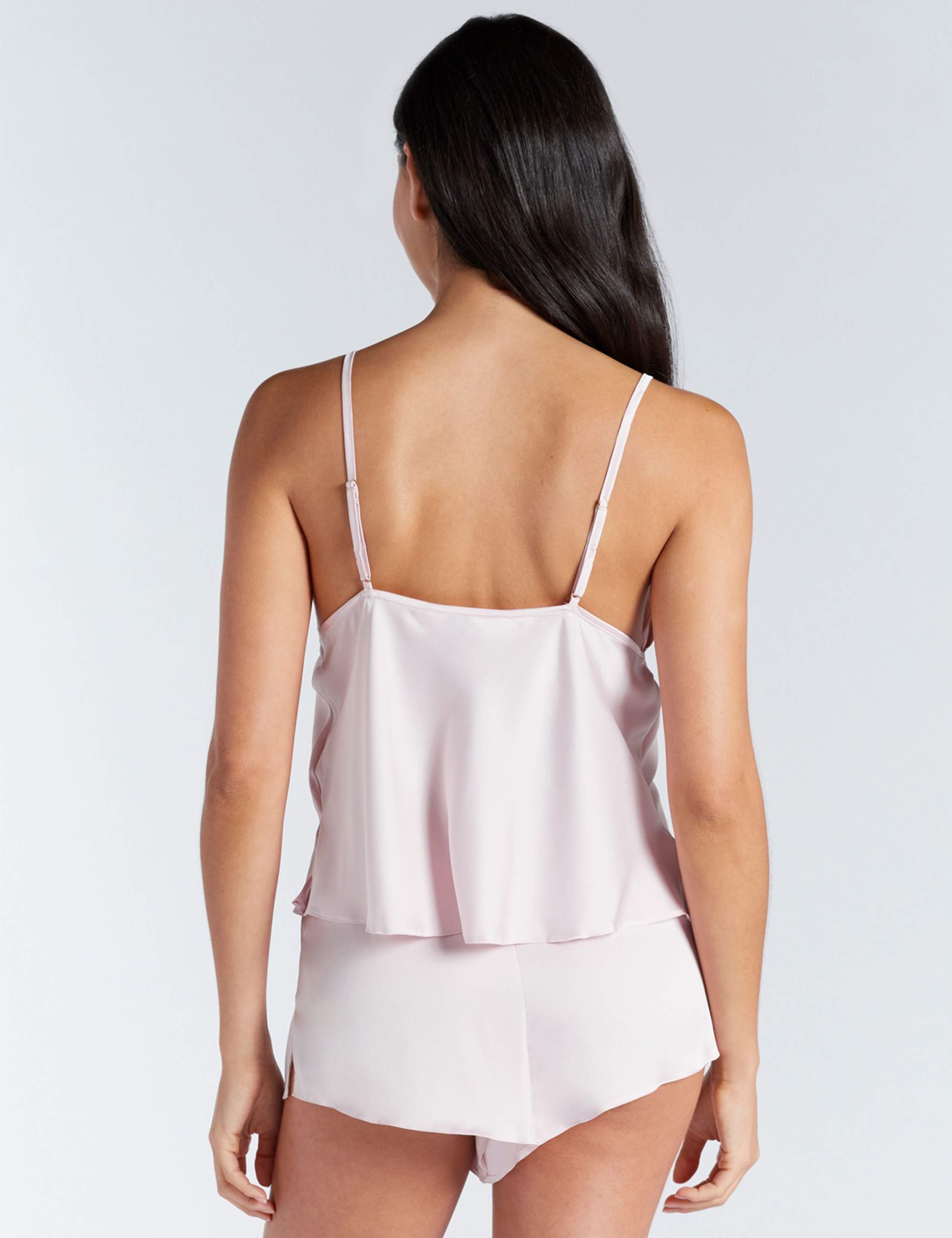 Kaya Satin Lace Trim Shortie Set 4 of 7