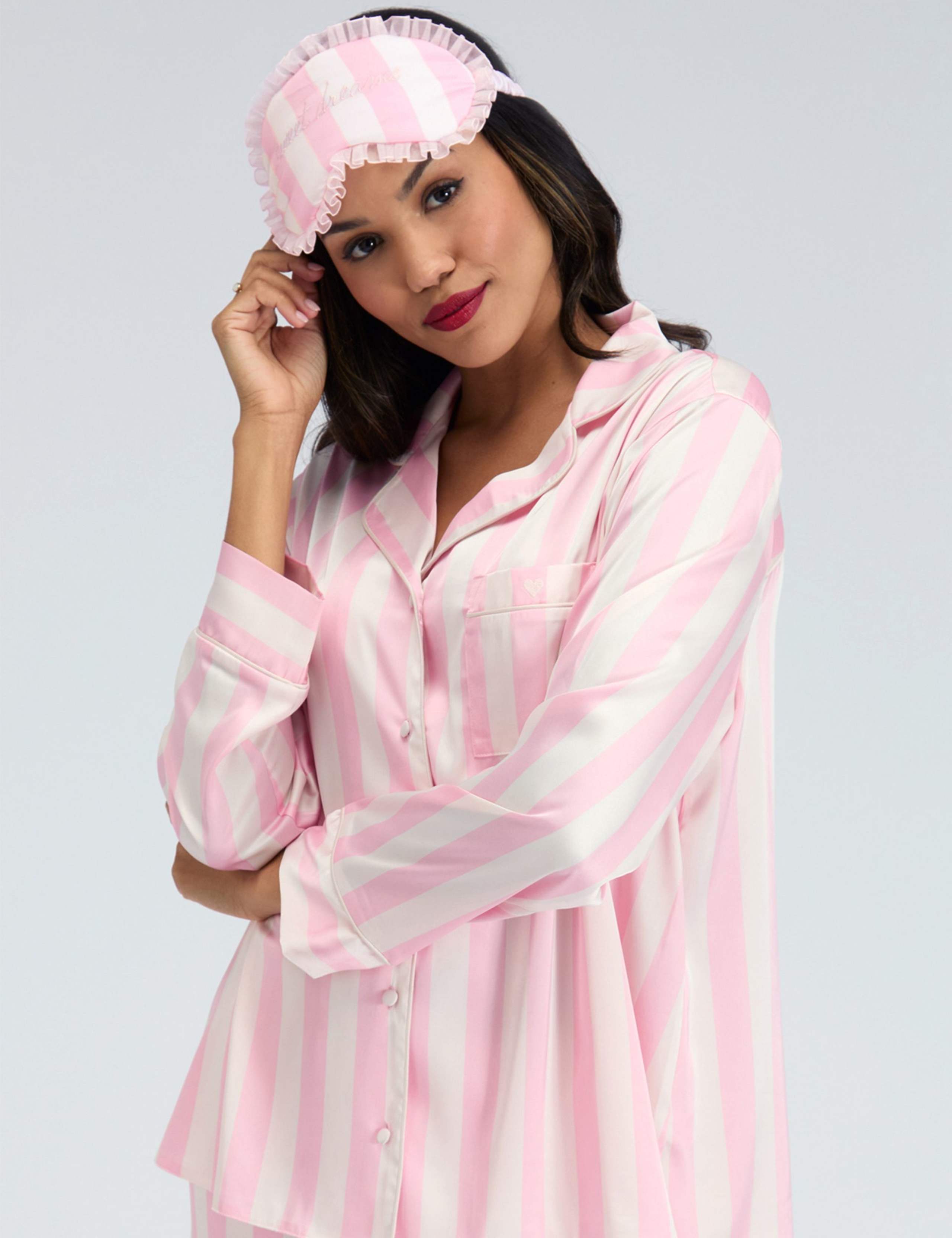 Satin Striped Pyjama Set 3 of 9