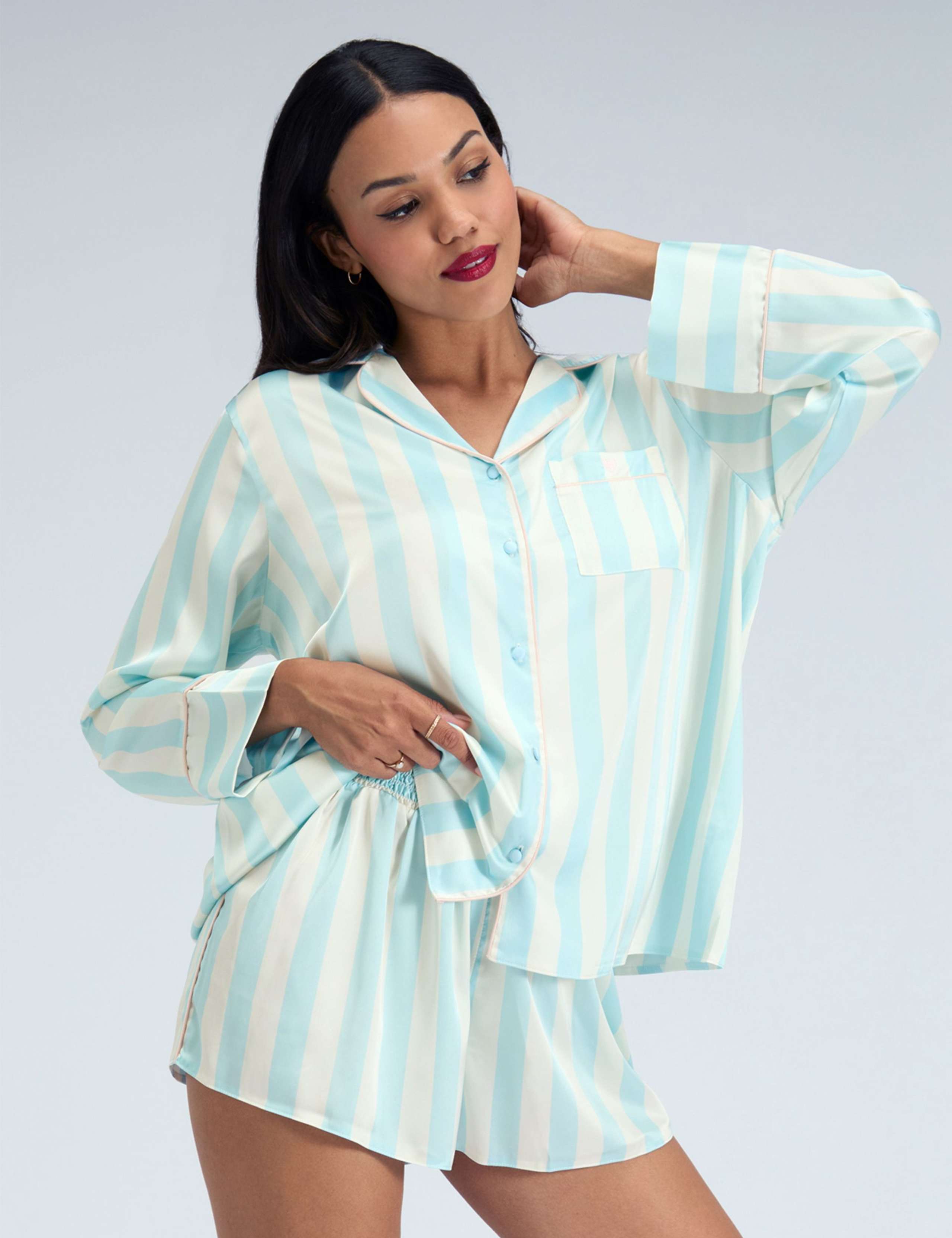 Satin Striped Shortie Set 2 of 7