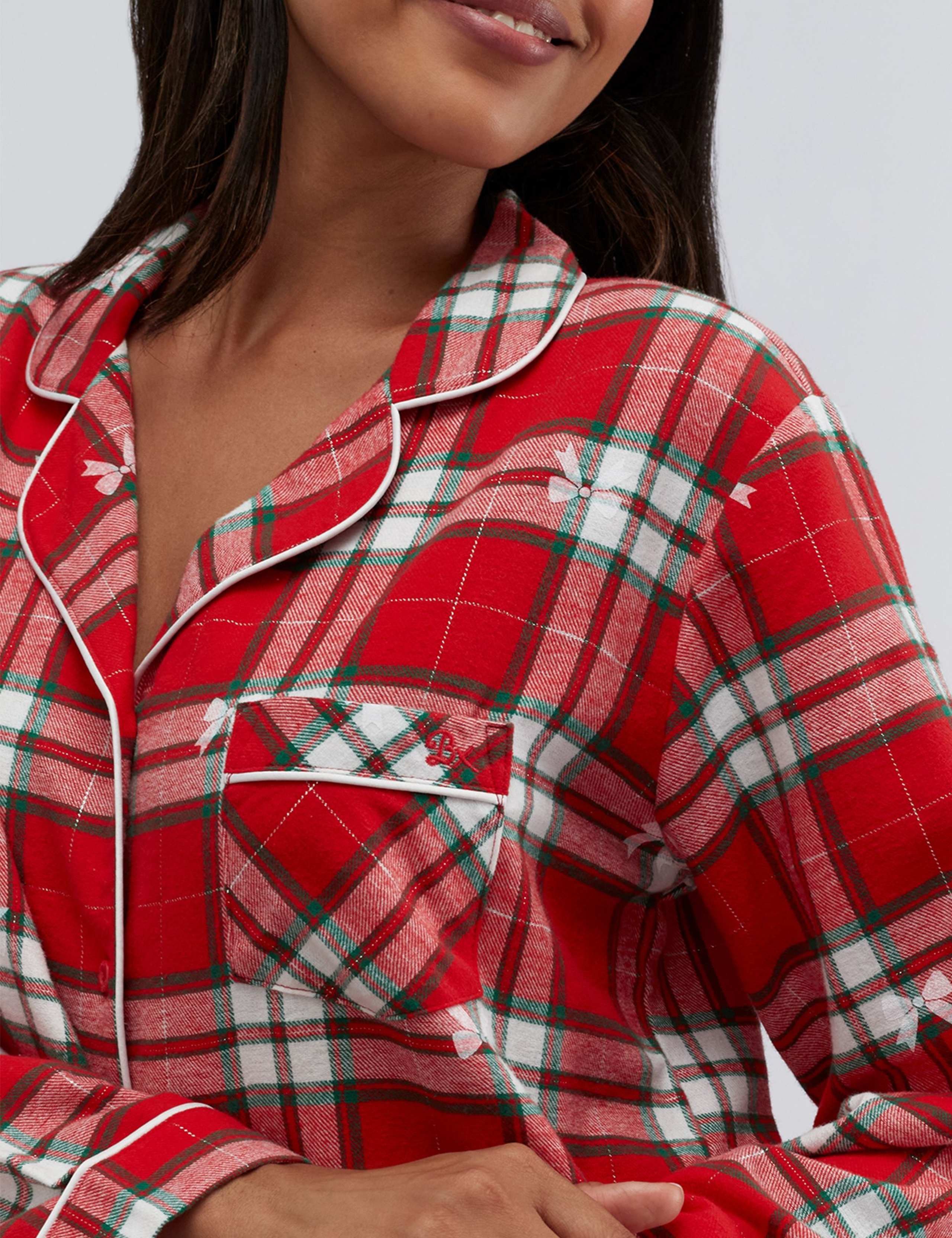 Cotton Rich Checked Bow Pyjamas in a Bag 7 of 10