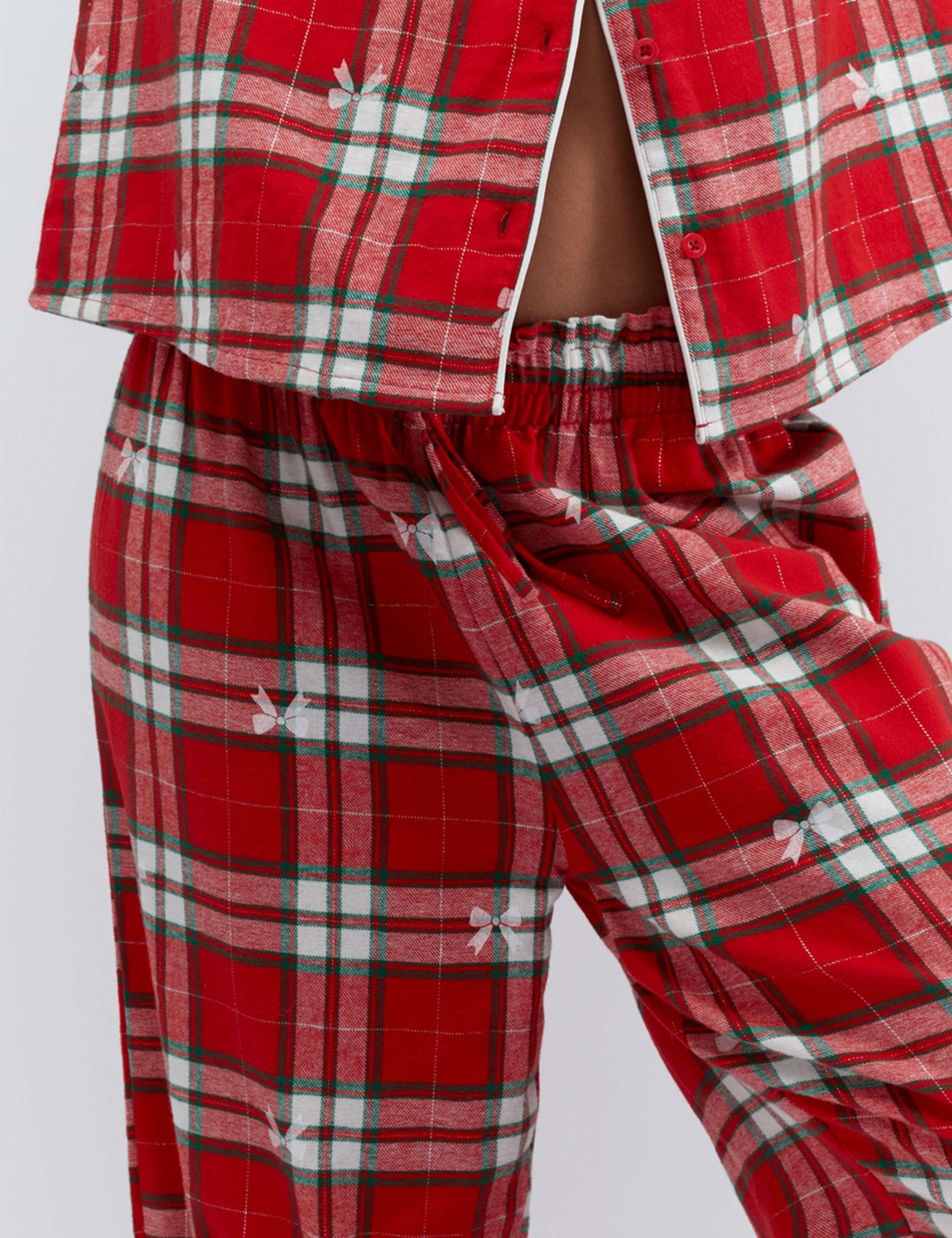 Cotton Rich Checked Bow Pyjamas in a Bag 8 of 10