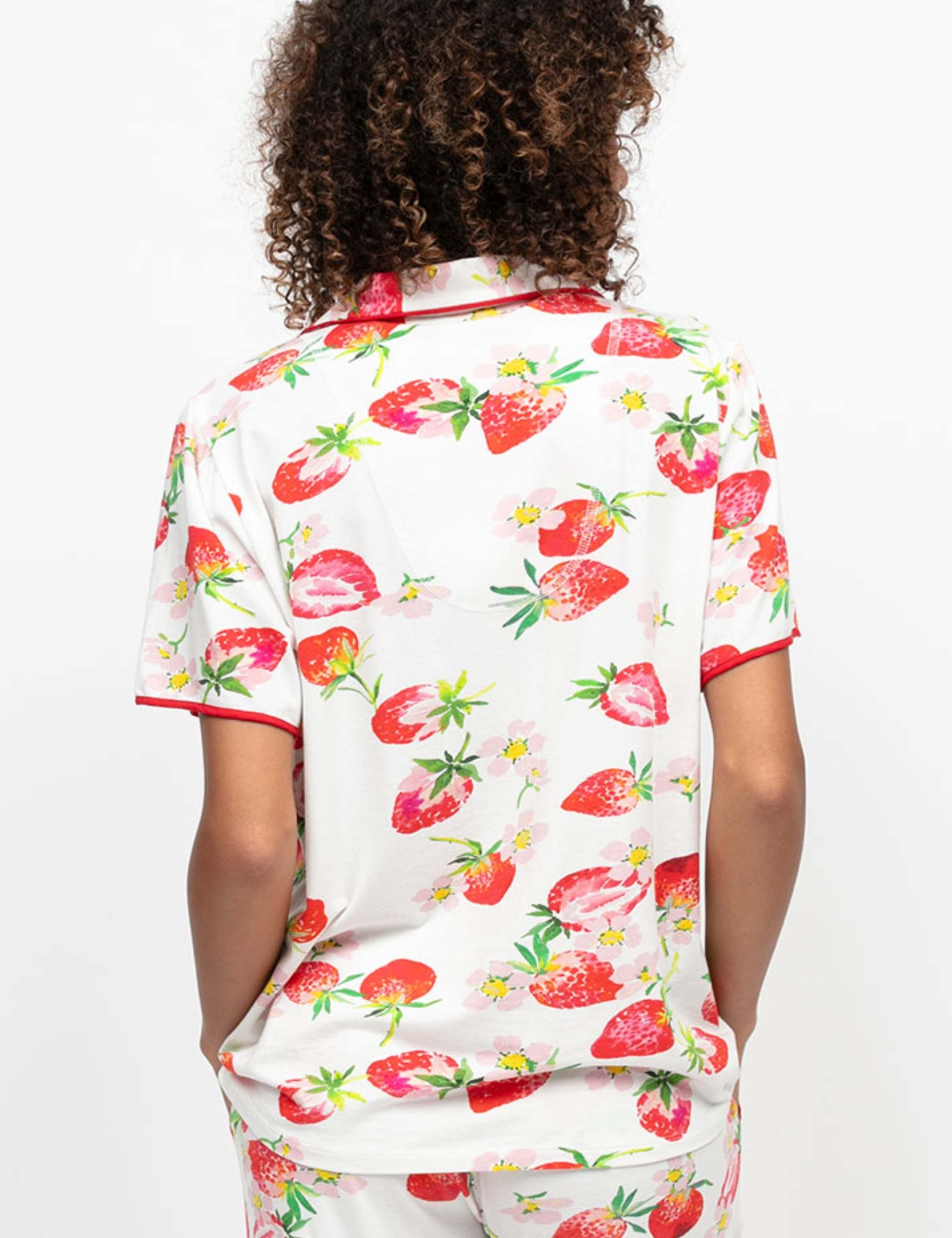 Cotton Modal Strawberry Pyjama Top 4 of 4
