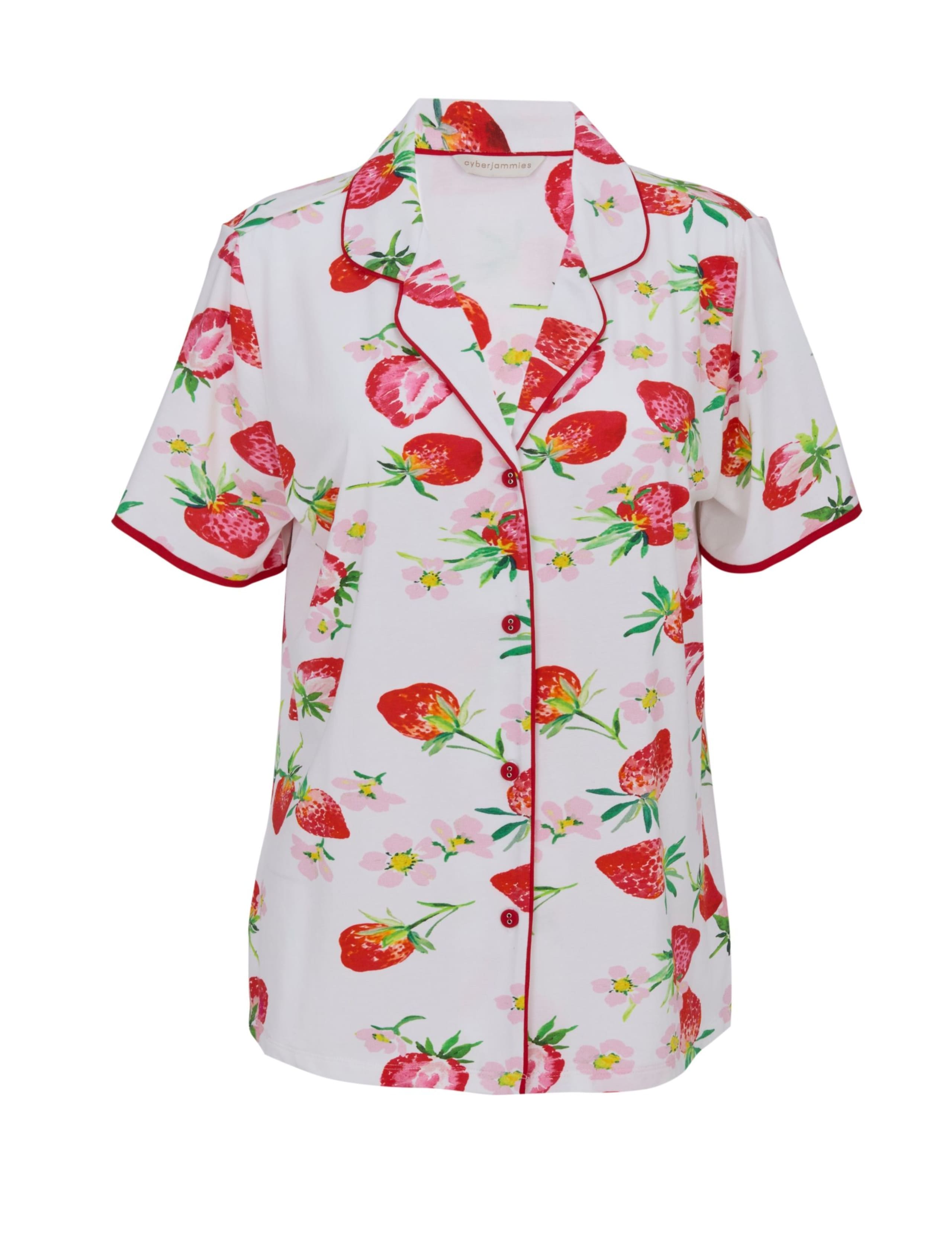 Cotton Modal Strawberry Pyjama Top 2 of 4