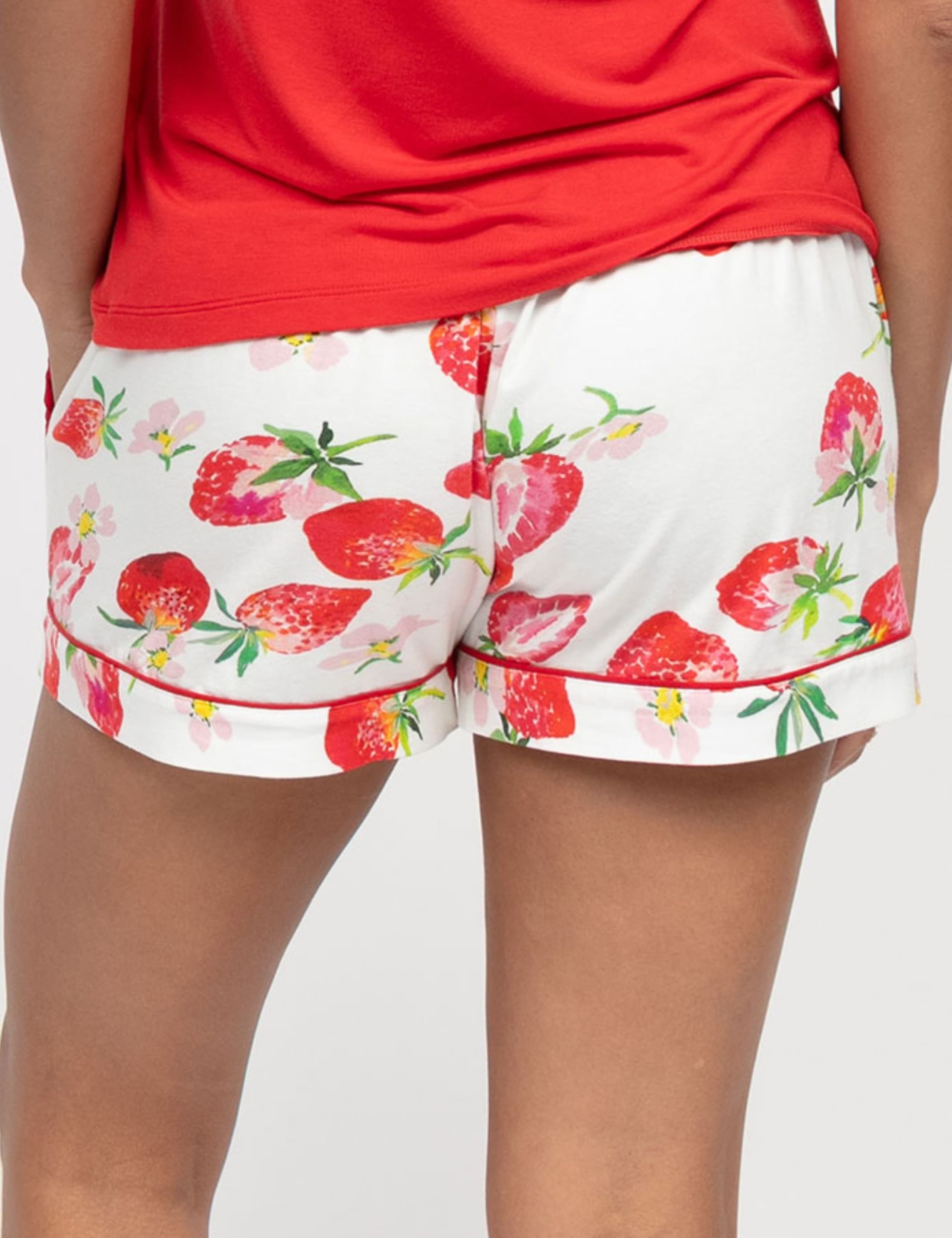 Cotton Modal Strawberry Pyjama Shorts 3 of 3