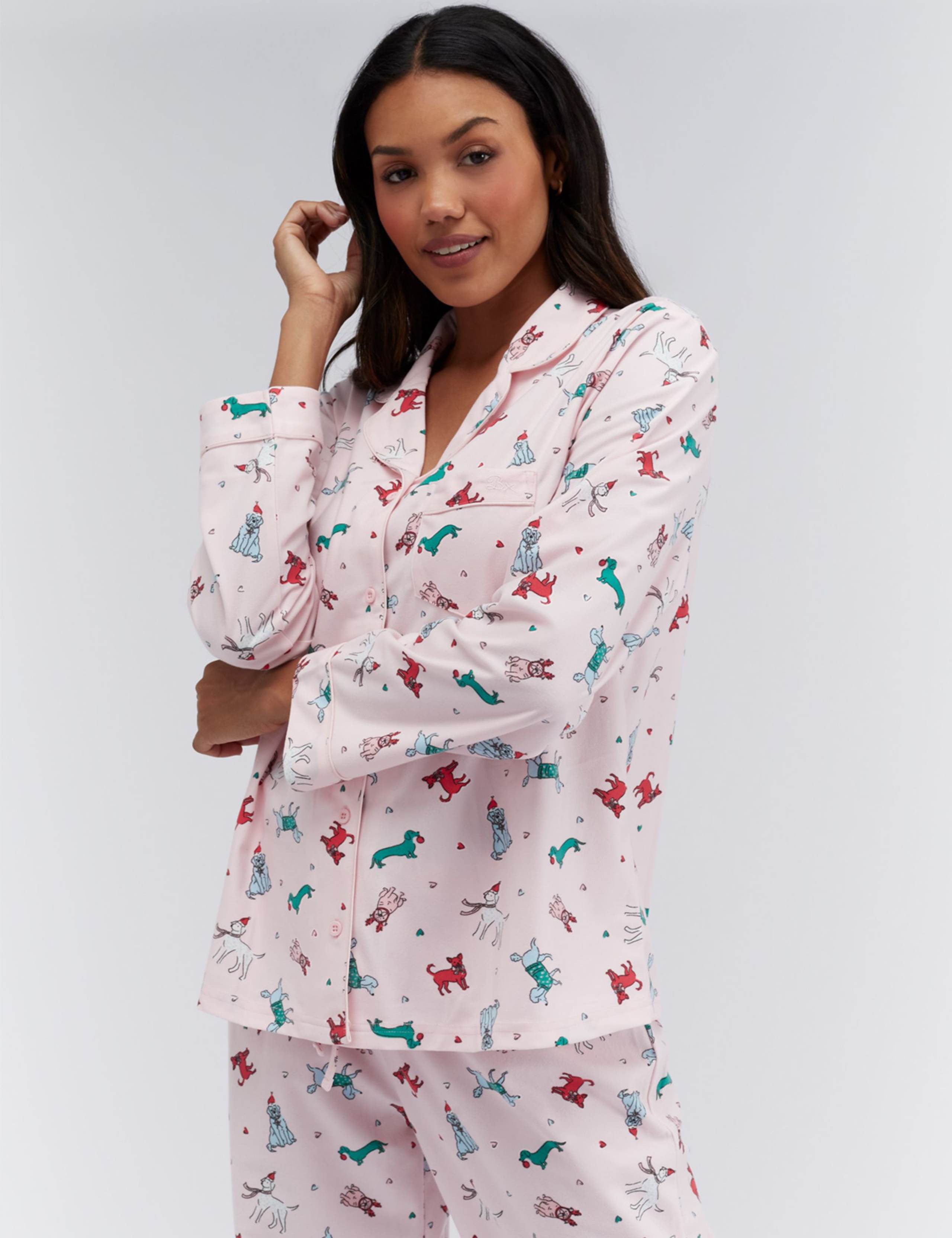 Fleece Dog Print Christmas Pyjamas in a Bag 3 of 9