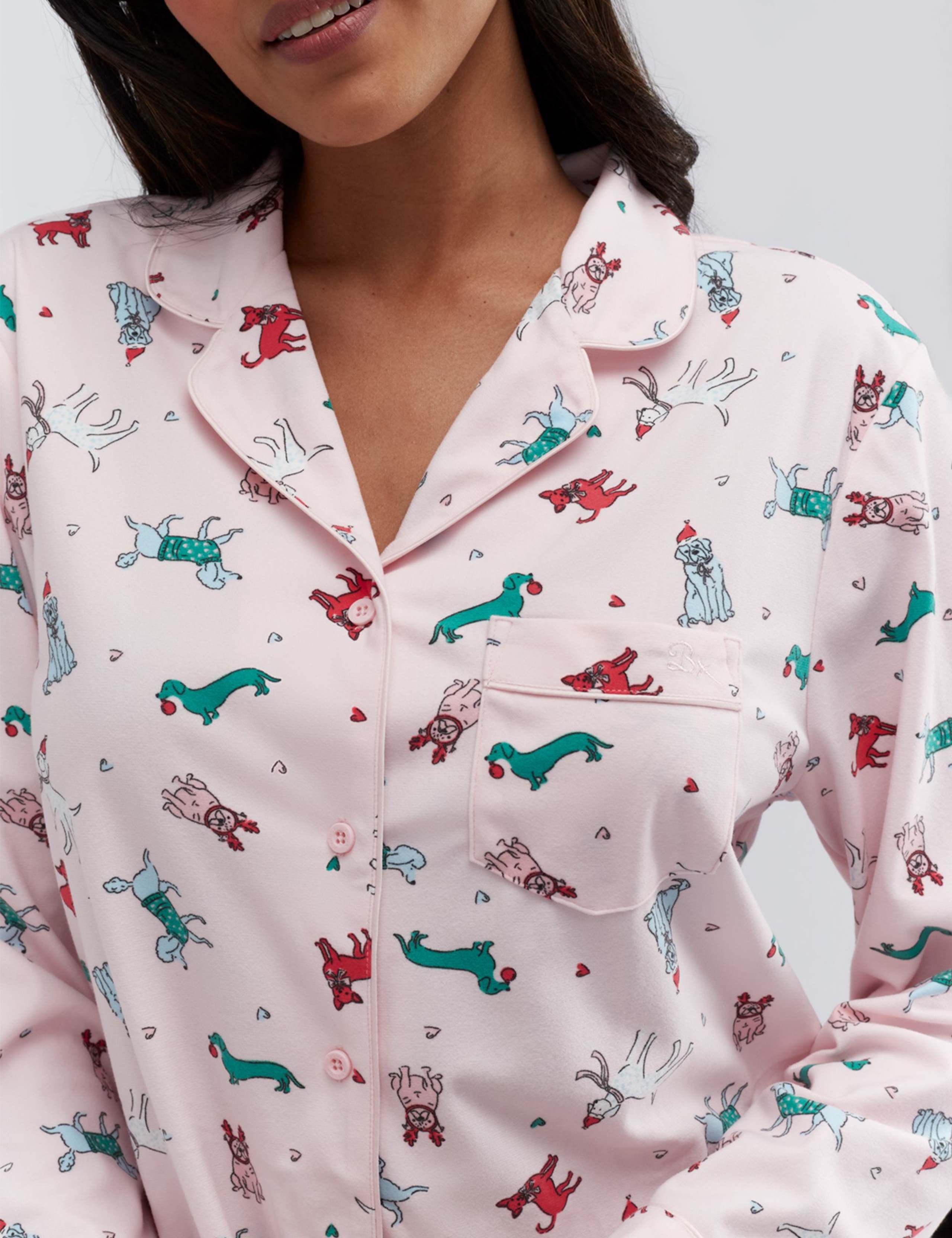 Fleece Dog Print Christmas Pyjamas in a Bag 6 of 9