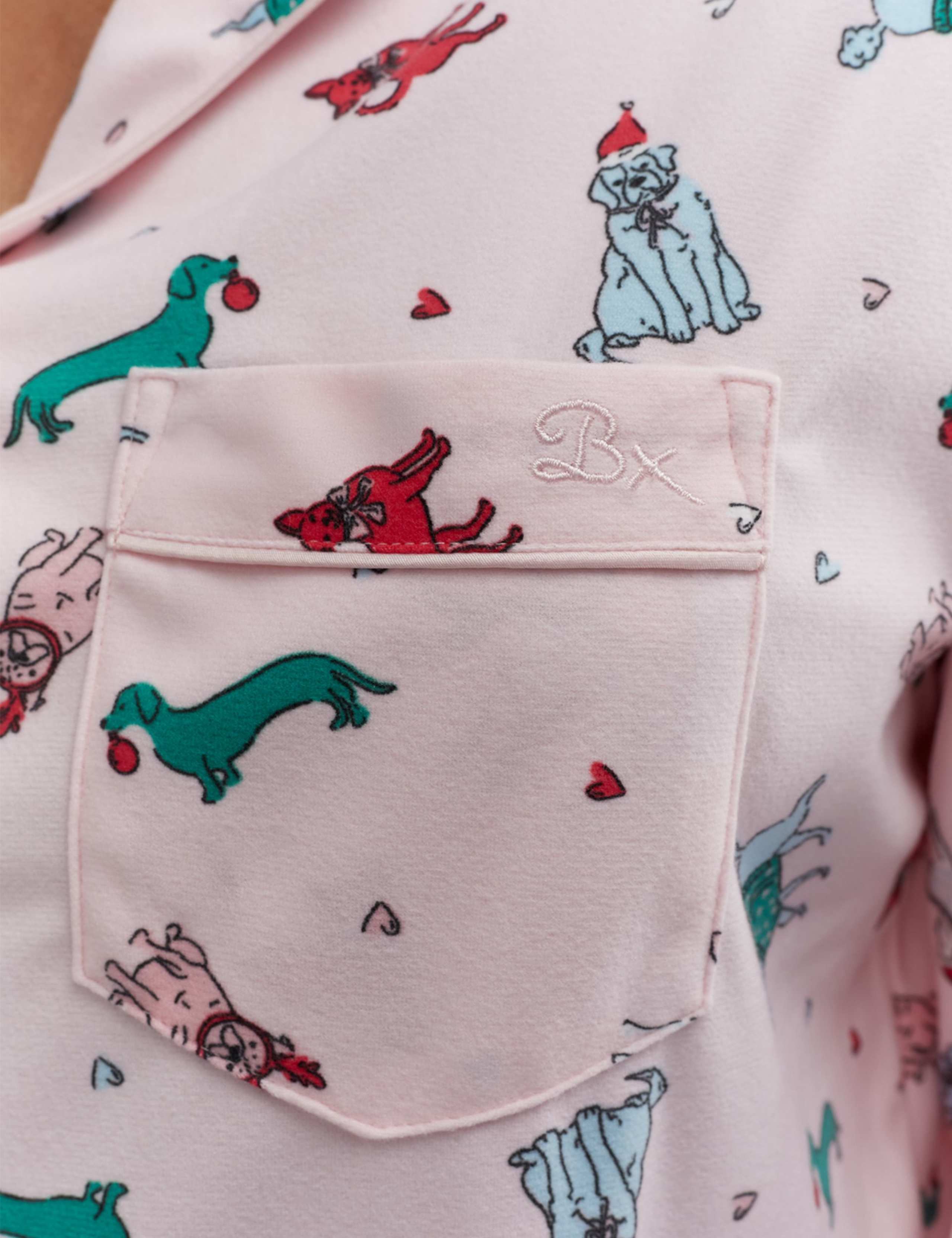Fleece Dog Print Christmas Pyjamas in a Bag 7 of 9