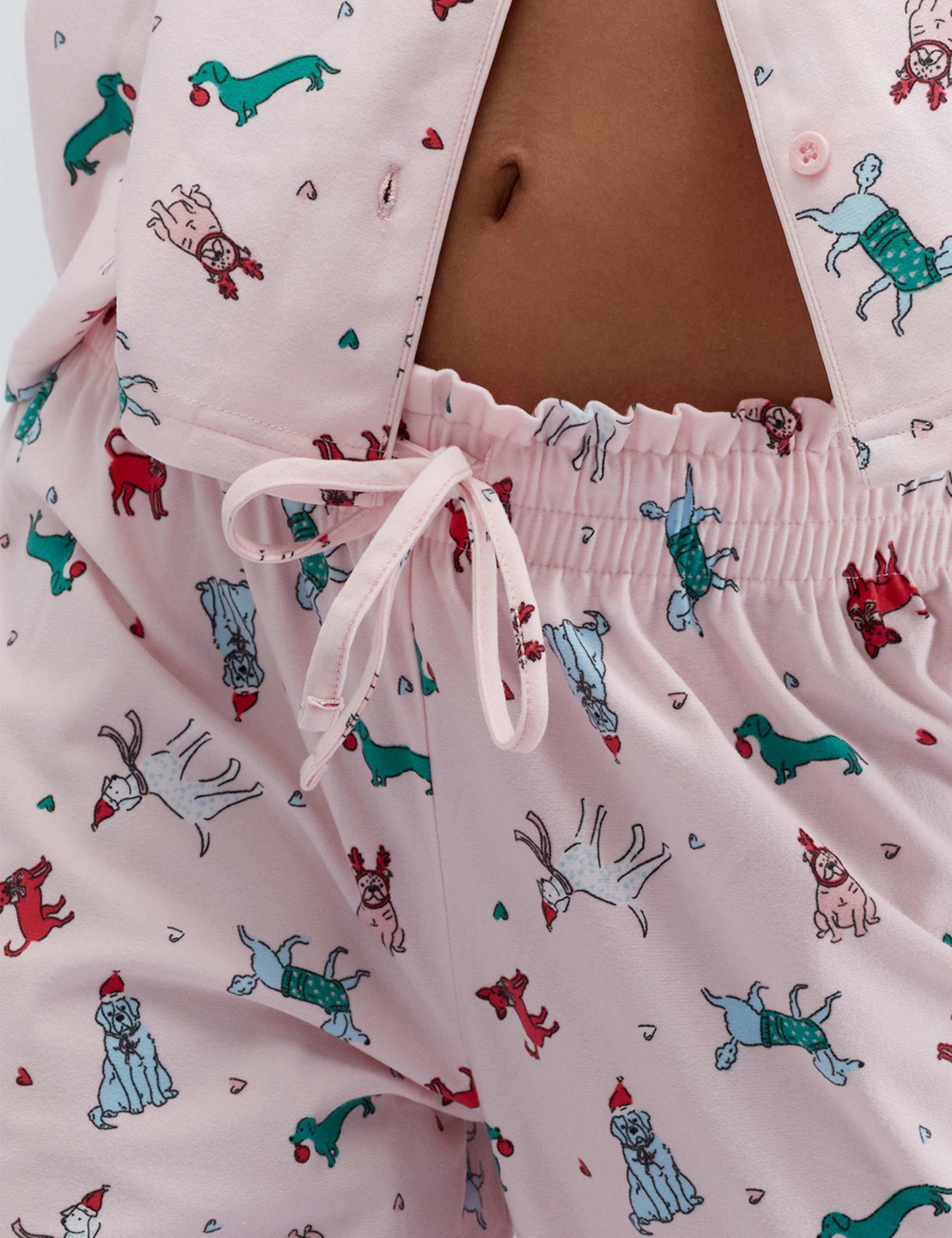 Fleece Dog Print Christmas Pyjamas in a Bag 8 of 9