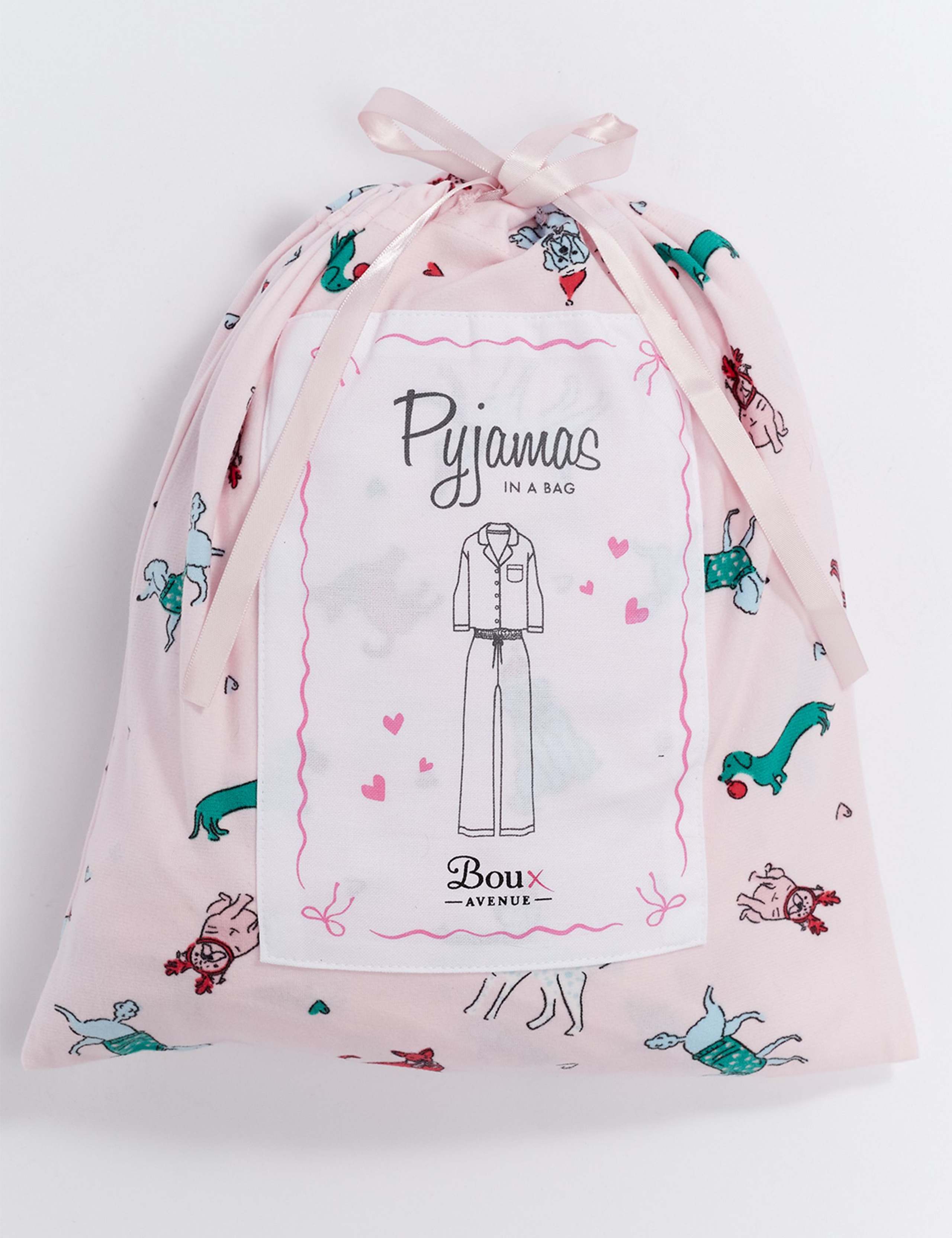Fleece Dog Print Pyjamas in a Bag 2 of 9