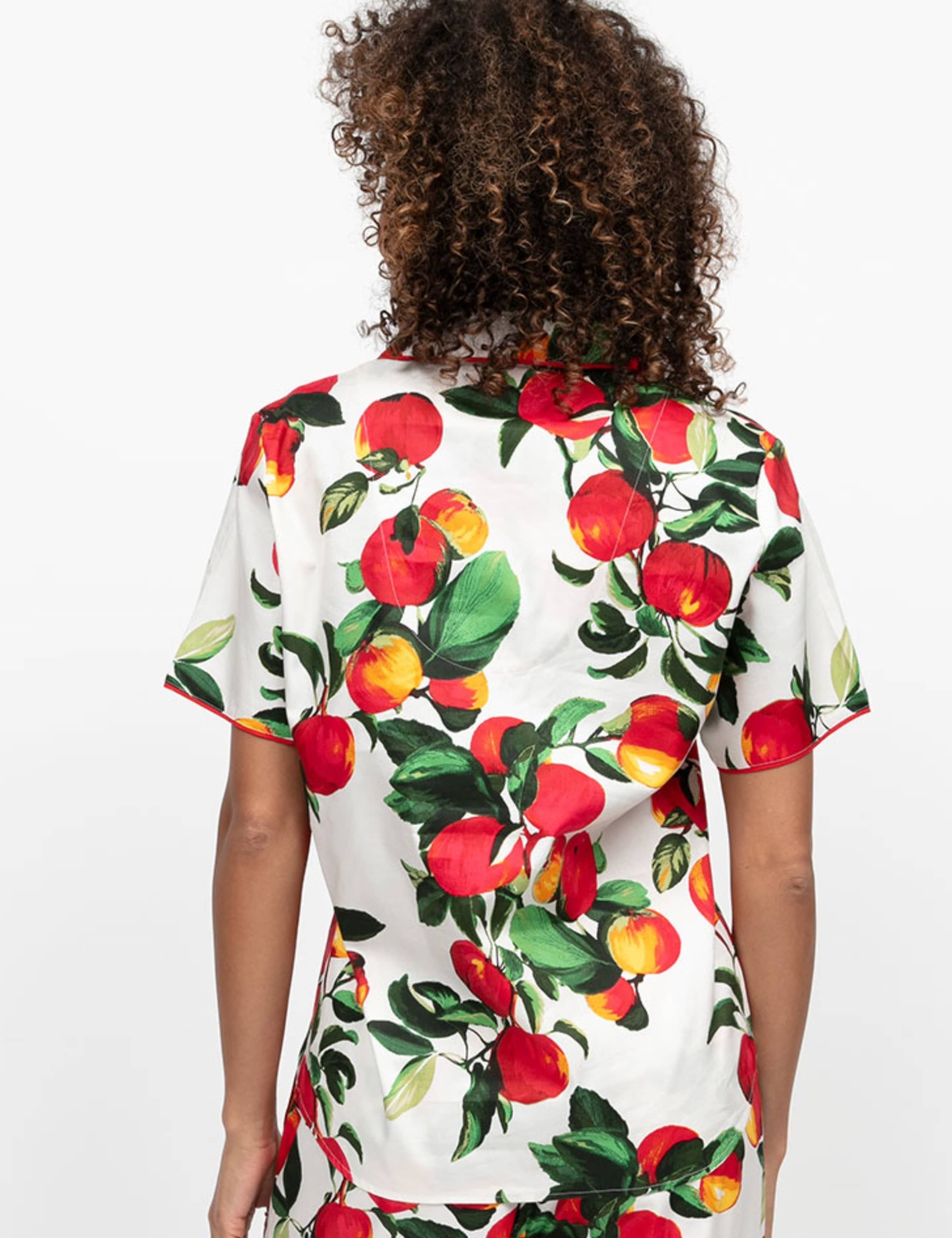 Cotton Modal Apple Print Pyjama Top 4 of 4