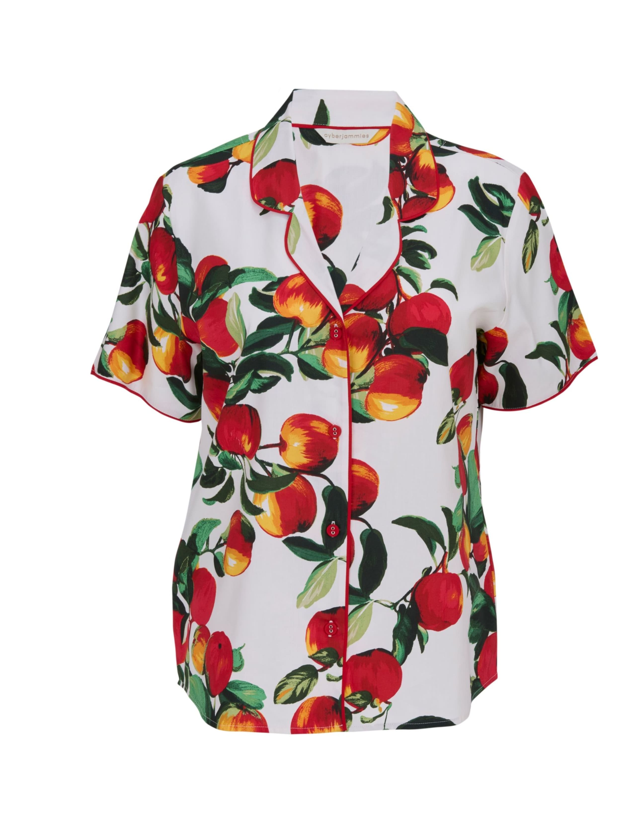 Cotton Modal Apple Print Pyjama Top 2 of 4