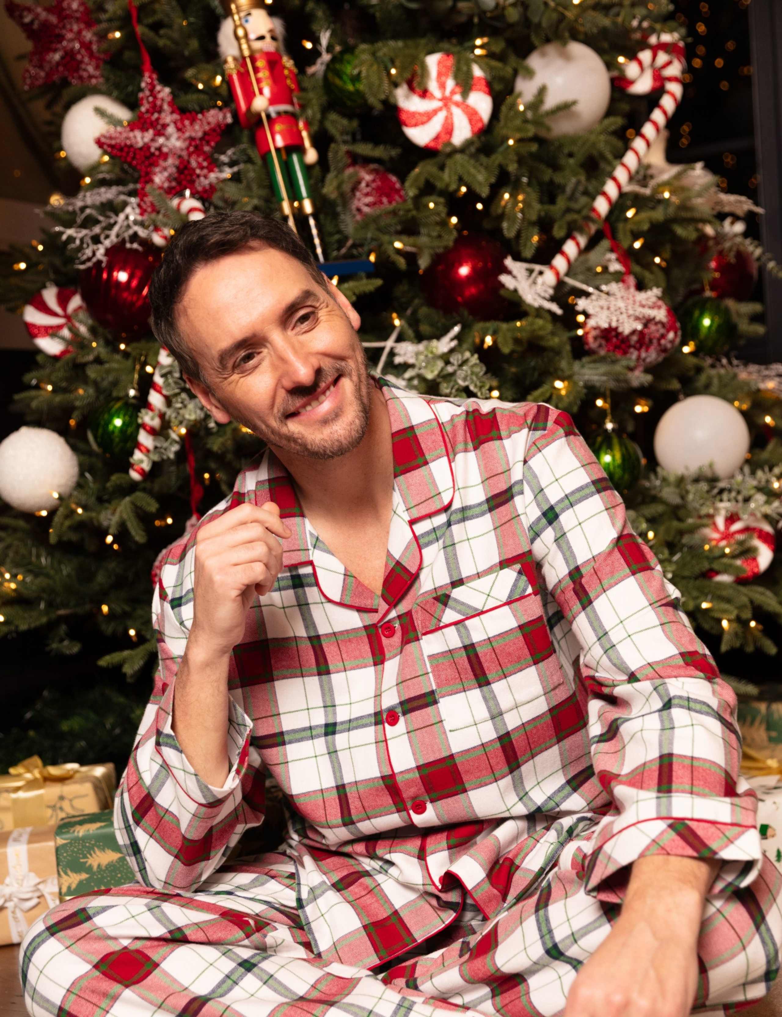 Brushed Cotton Checked Family Christmas Pyjama Top 1 of 4