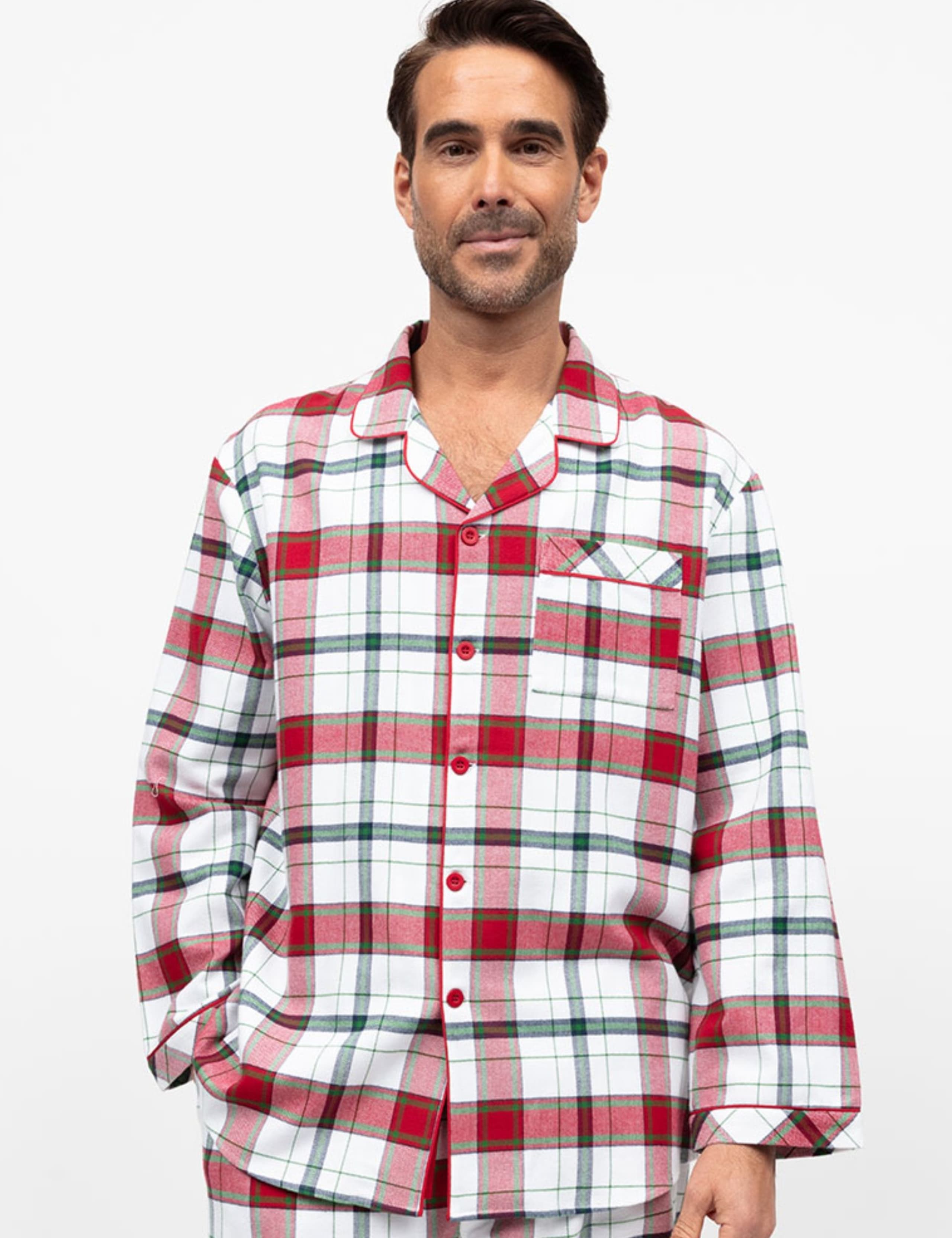 Brushed Cotton Checked Family Christmas Pyjama Top 3 of 4