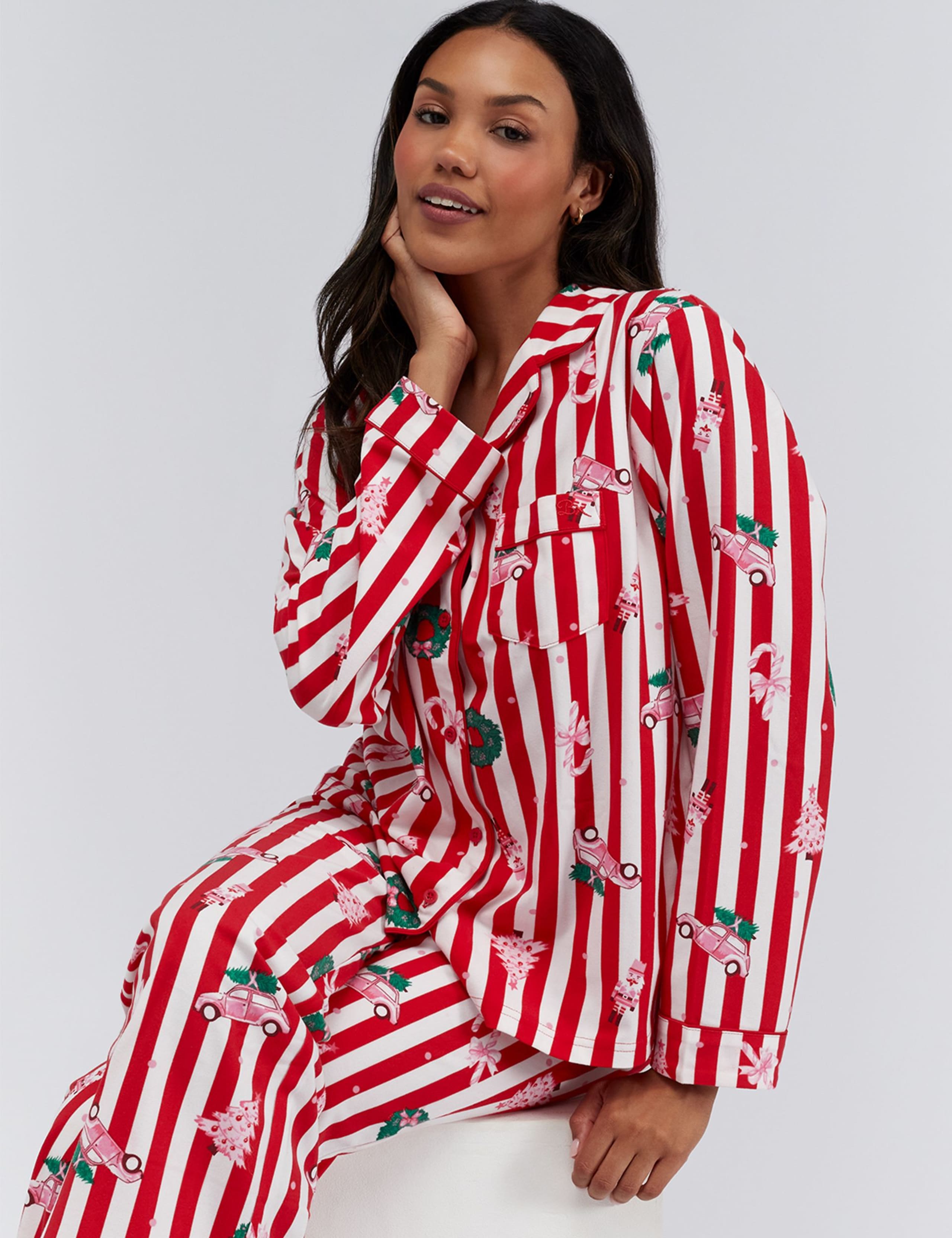 Fleece Striped Family Christmas Pyjamas in a Bag 5 of 11