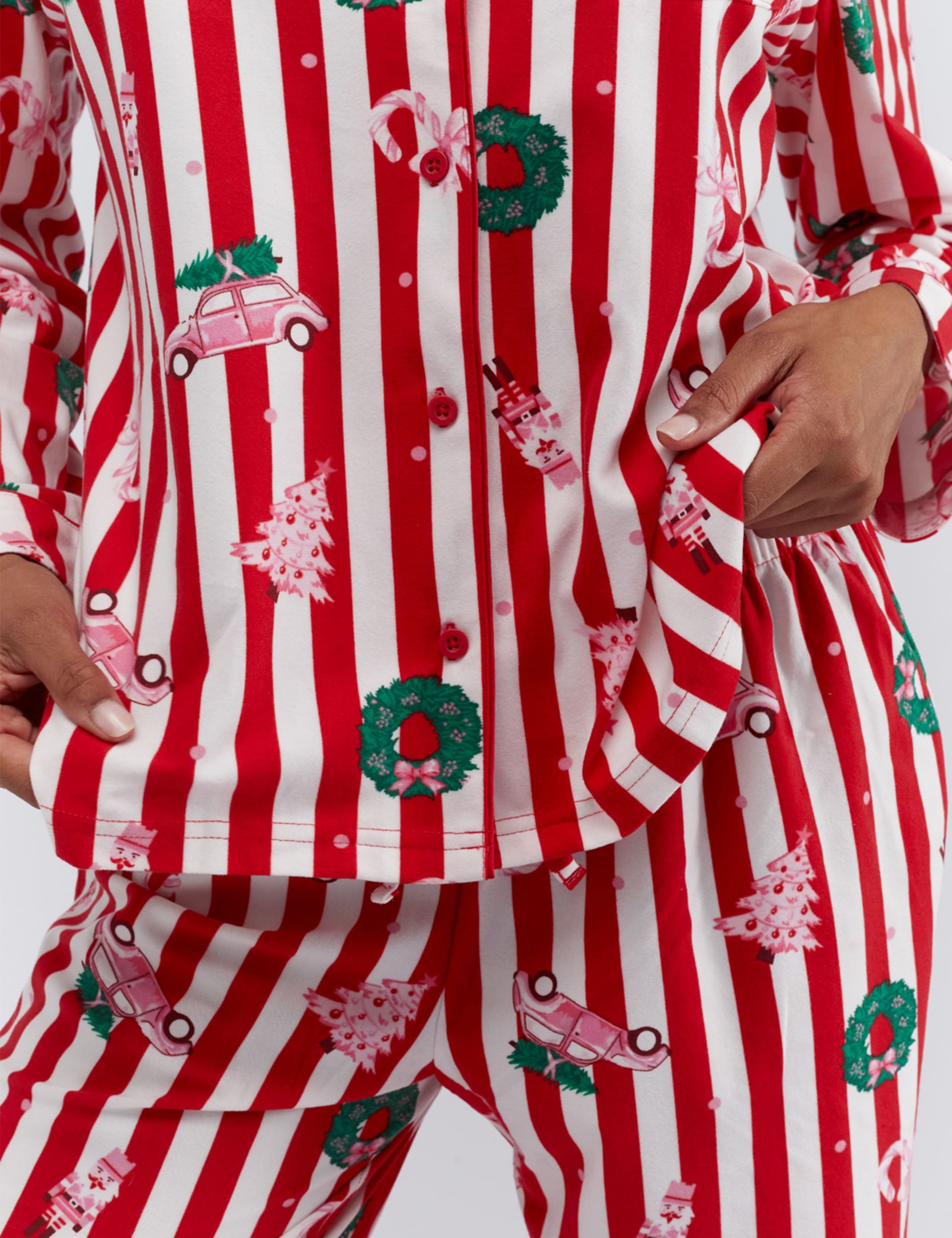 Fleece Striped Family Christmas Pyjamas in a Bag 8 of 11