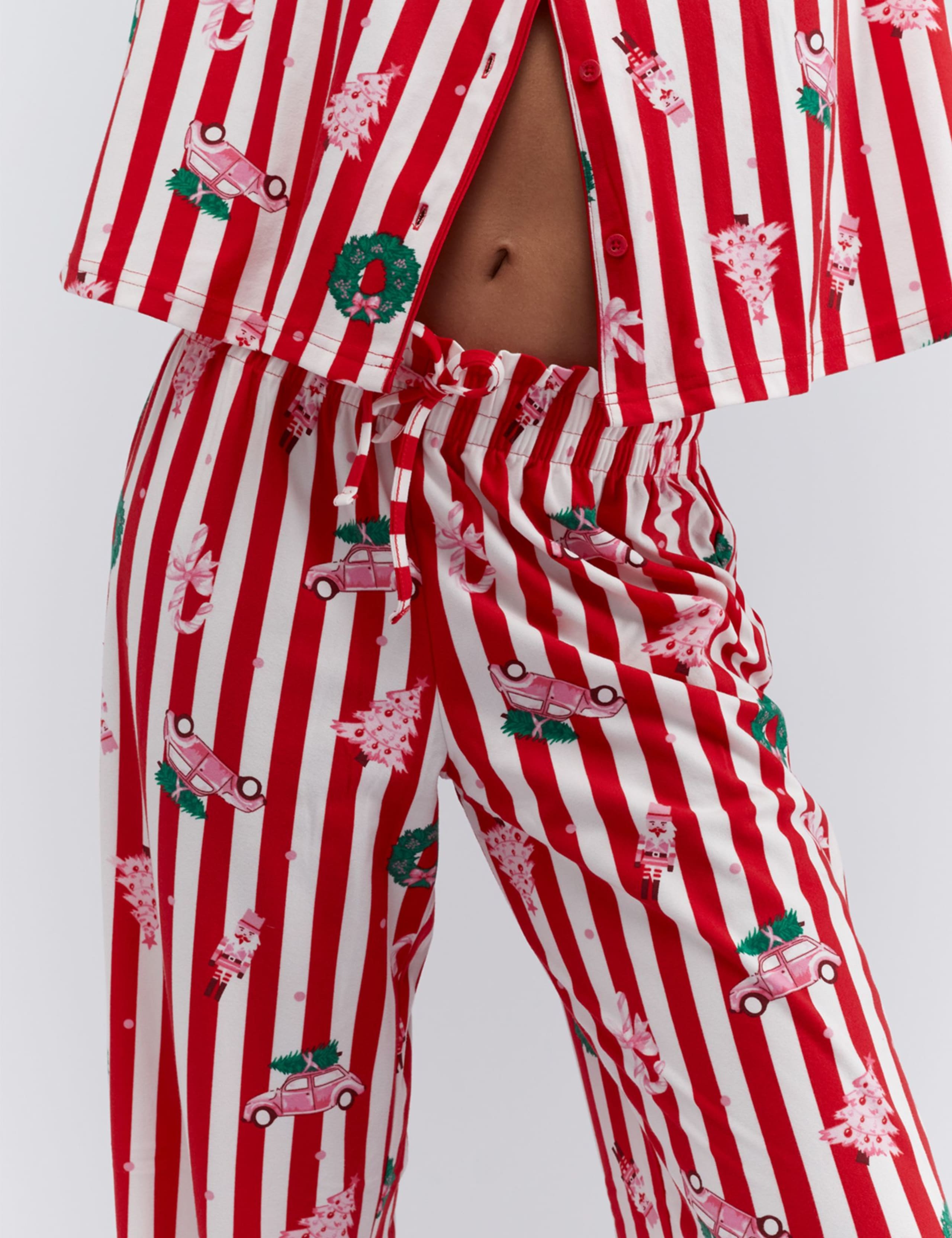Fleece Striped Family Christmas Pyjamas in a Bag 9 of 11