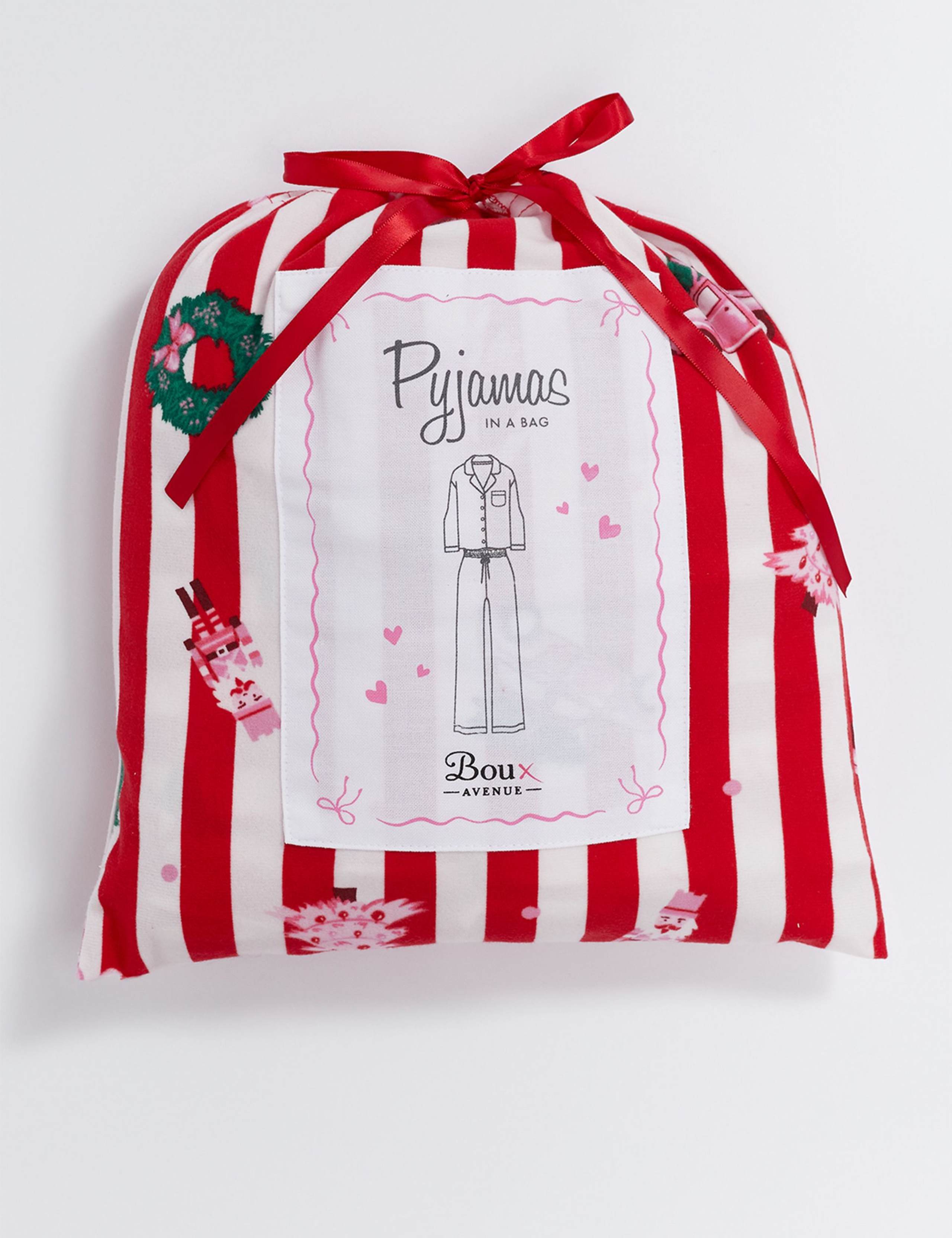 Fleece Striped Family Christmas Pyjamas in a Bag 2 of 11