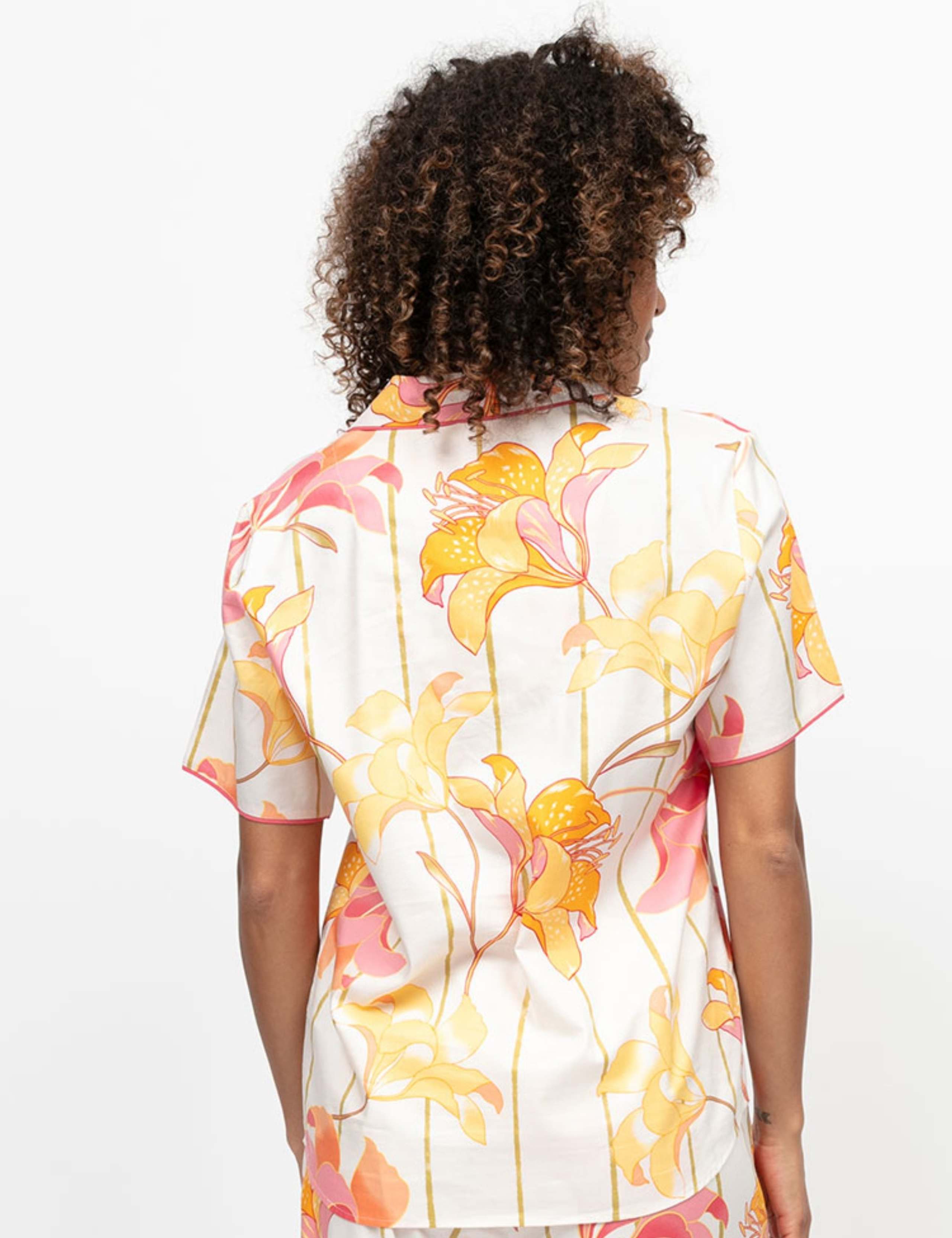 Cotton Modal Floral Striped Pyjama Top 4 of 4