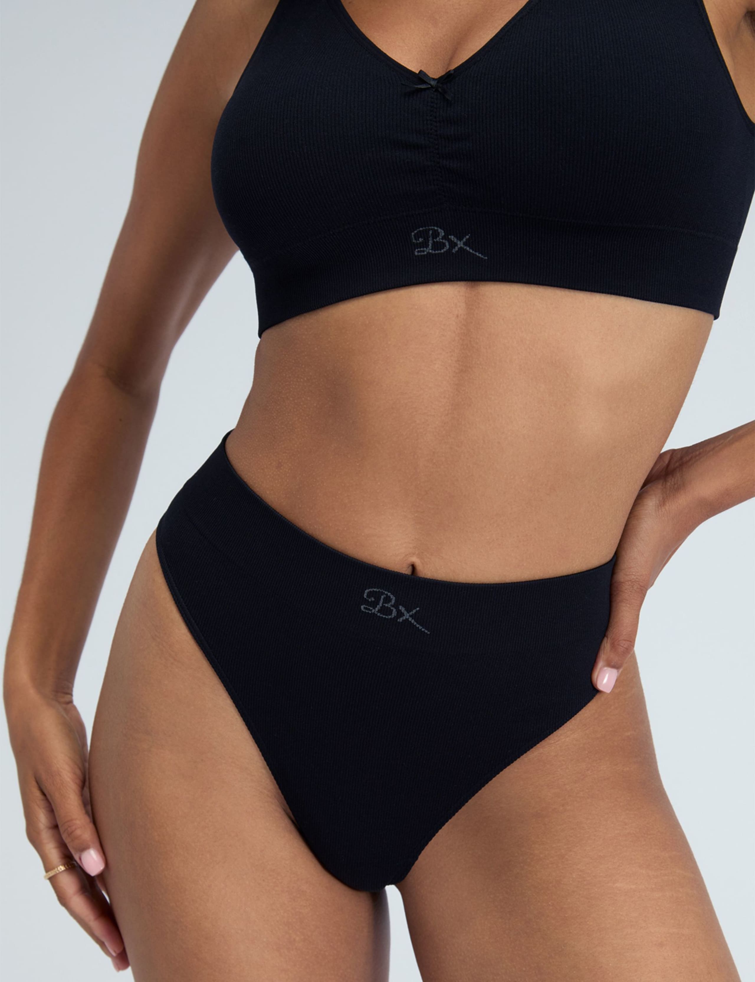 Rib Seamless High Waisted Thong 4 of 5